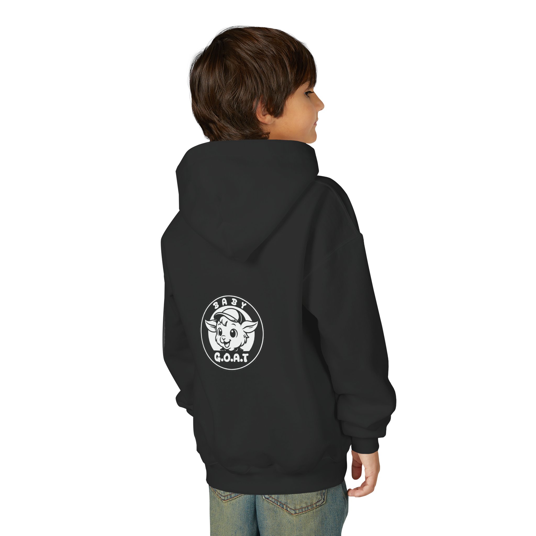 Baby G.O.A.T – Classic Edition Youth Hoodie — "Baby G.O.A.T." Cute Goat Logo Pullover - Image 4