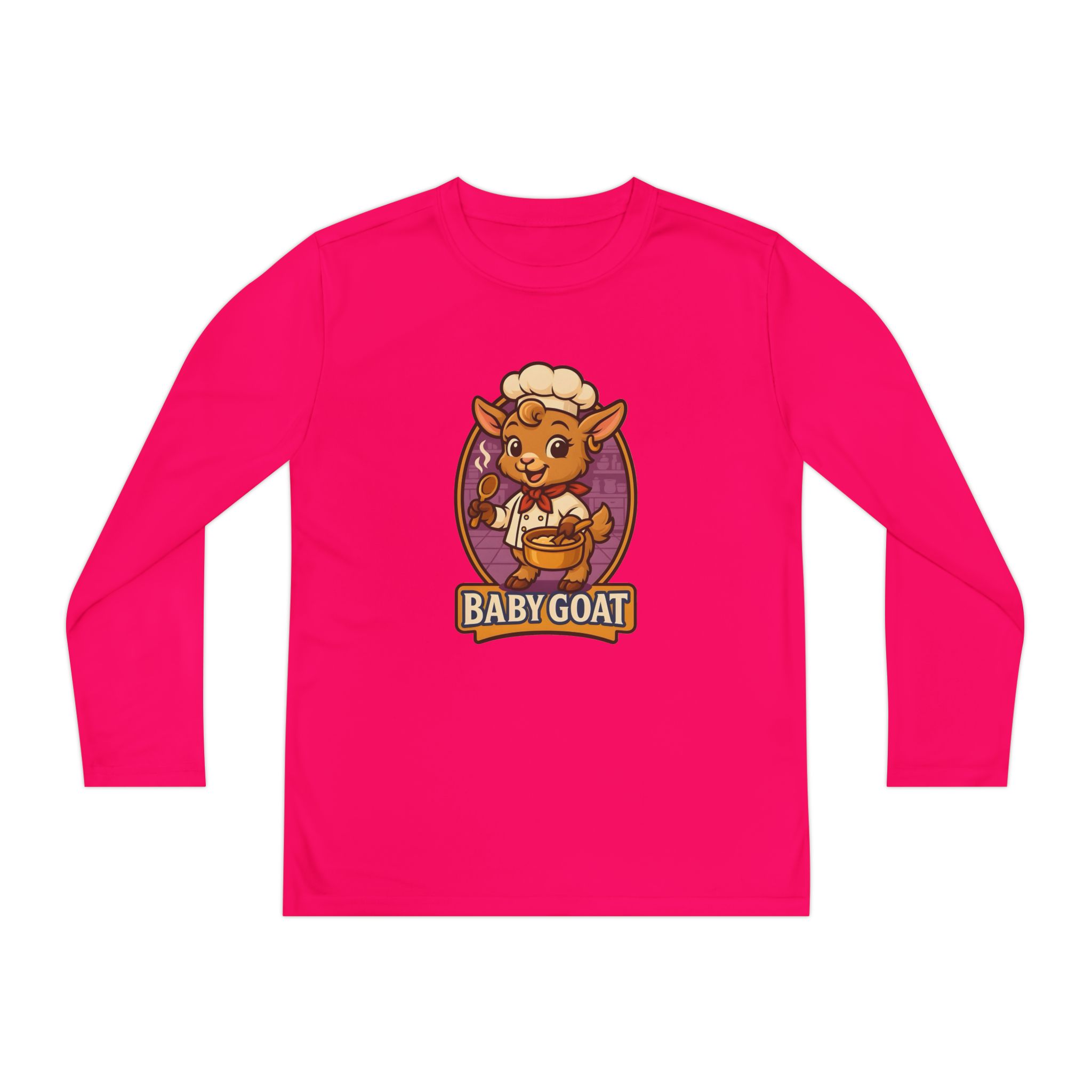 Youth Long Sleeve Tee — Cute 'Baby Goat' Chef Kids Shirt - Image 13