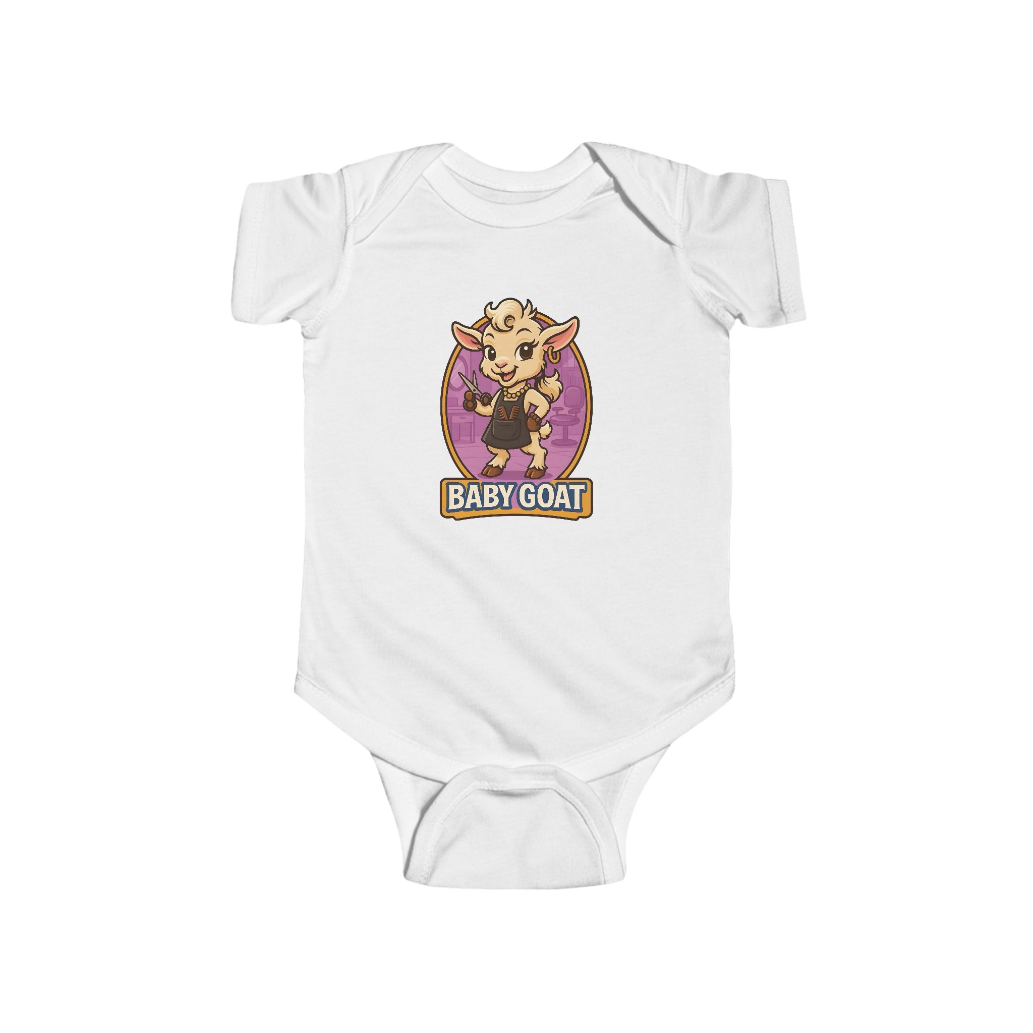 Joy the Stylist Baby Goat Infant Bodysuit — Cute Cartoon Kids Onesie
