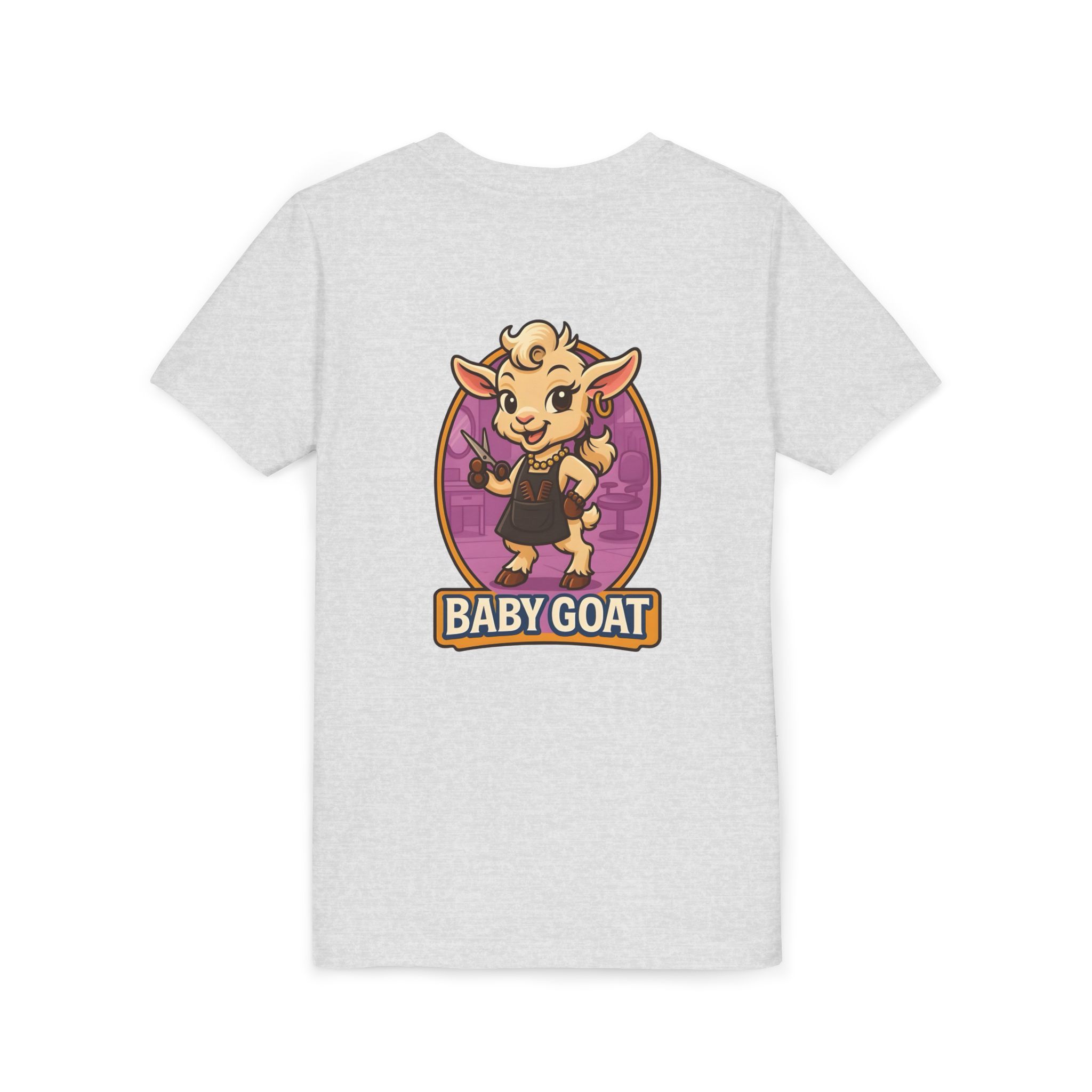 Joy the Stylist Baby Goat Youth T‑Shirt — Cute Cartoon Kid Tee with 'Baby Goat' Text - Image 8