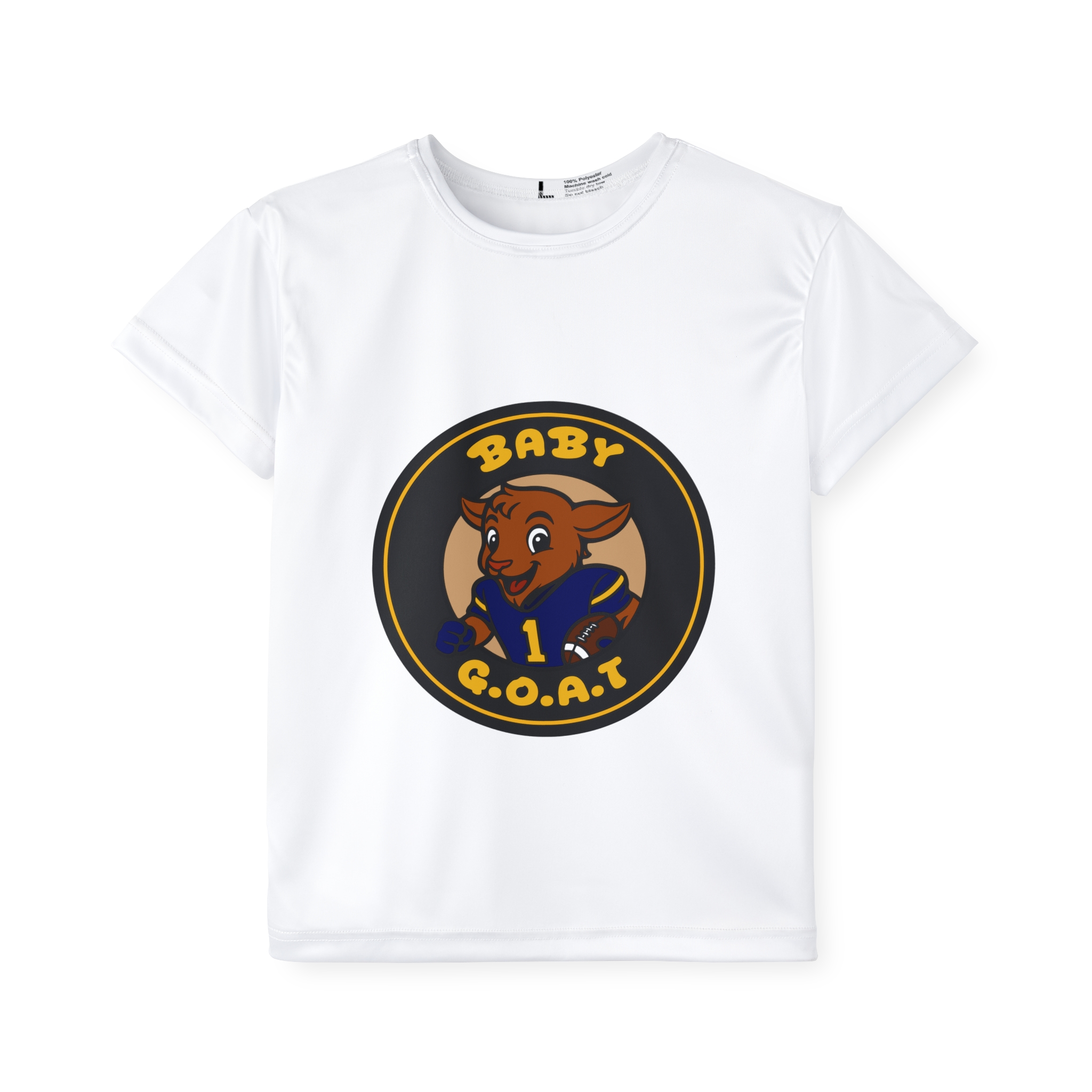 Davon The Touchdown Star Yello Background Kids Jersey - "Baby G.O.A.T." Goat Sports Tee for Toddlers