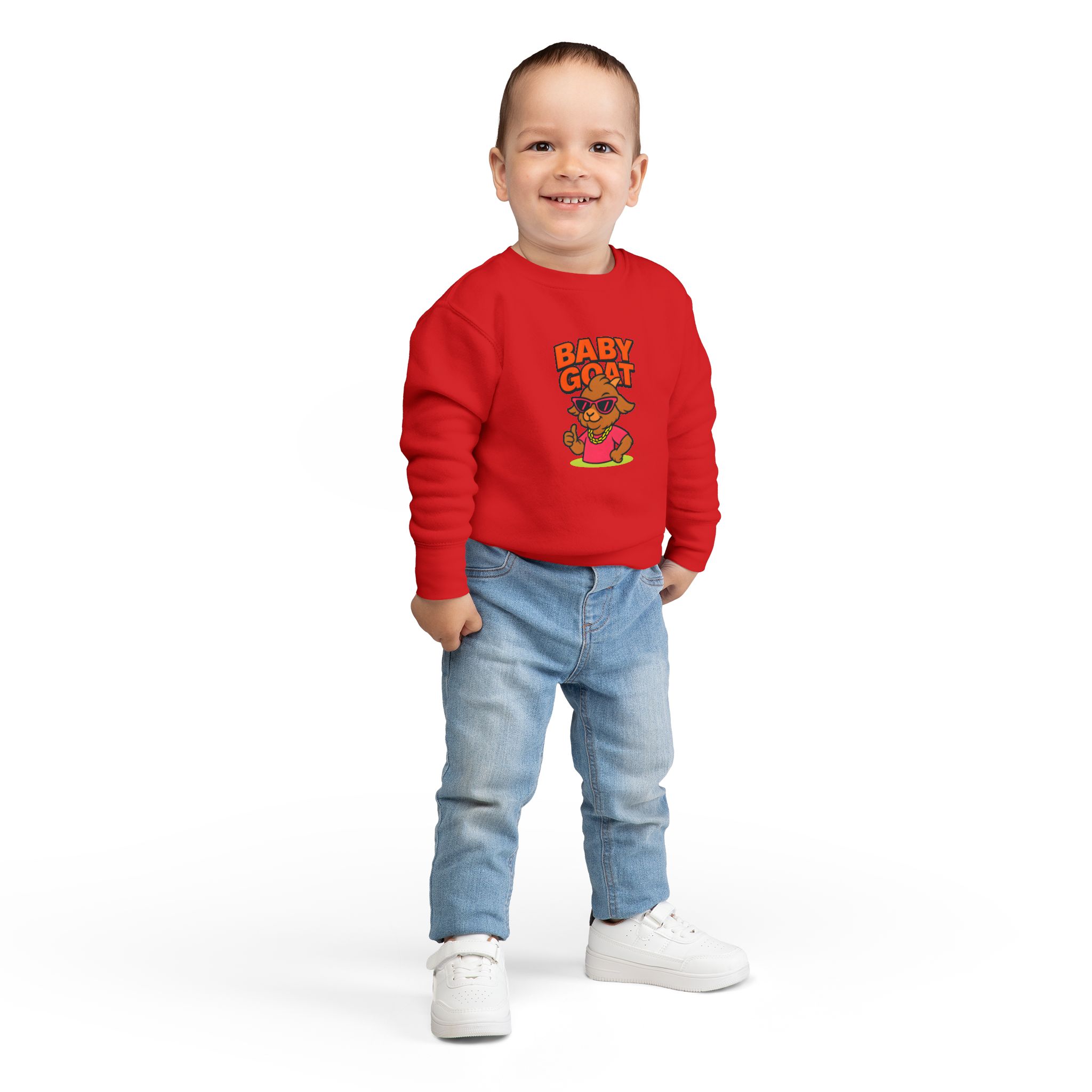 Skye the Style Queen Baby Goat Toddler Sweatshirt — Cute Cartoon Kid’s Pullover - Image 16