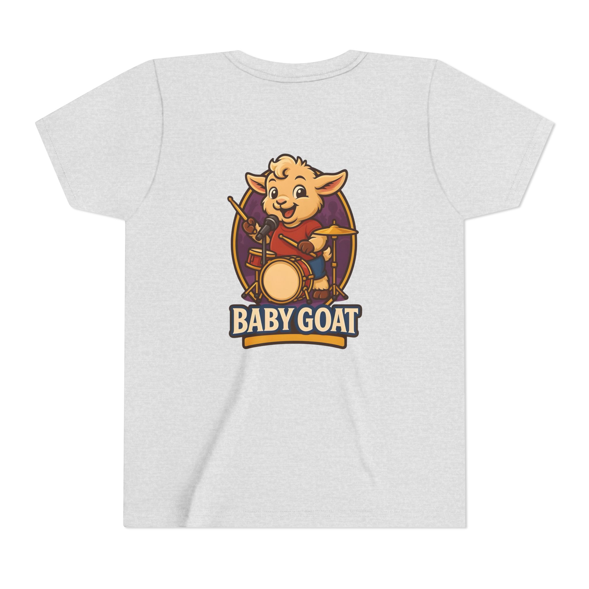 Youth Tee — Cute 'Baby Goat' Drummer Graphic Shirt for Kids - Image 6