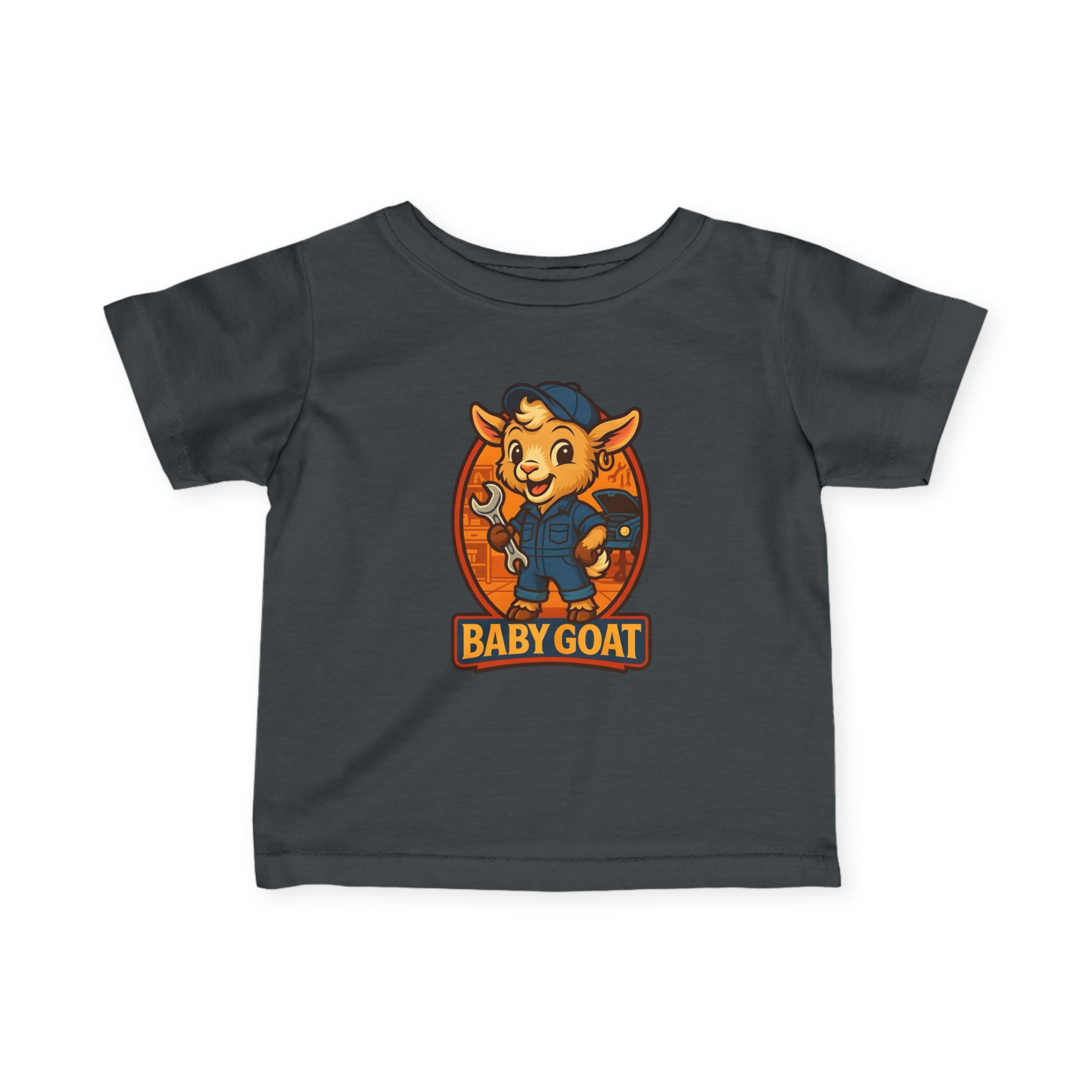 Ollie the Auto Helper Infant Tee — Cute 'Baby Goat' Cartoon Kids Shirt (Baby Goat Graphic) - Image 10