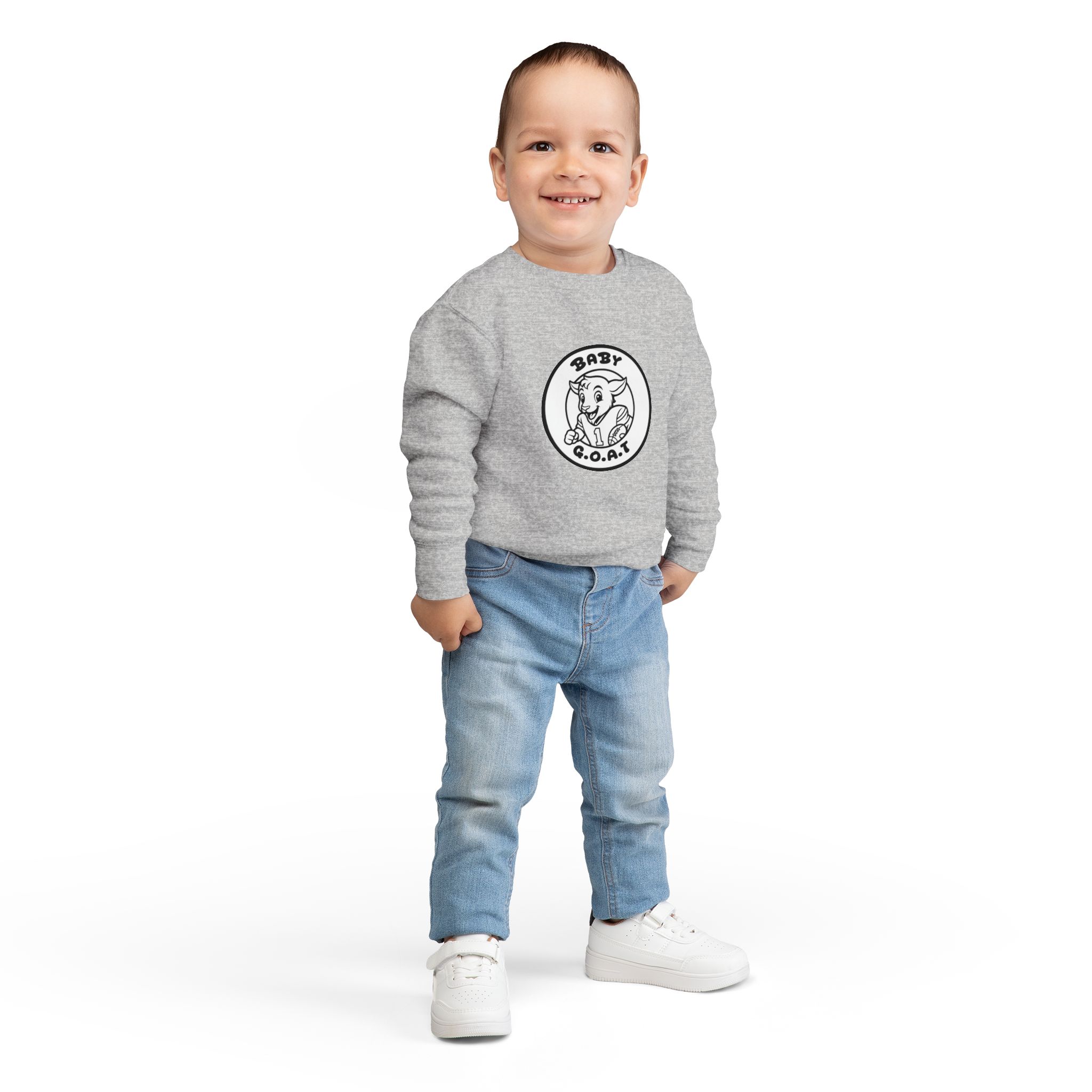 The Touchdown Star Baby G.O.A.T. Toddler Sweatshirt — Cute Goat Graphic Pullover for Infants & Toddlers - Image 8