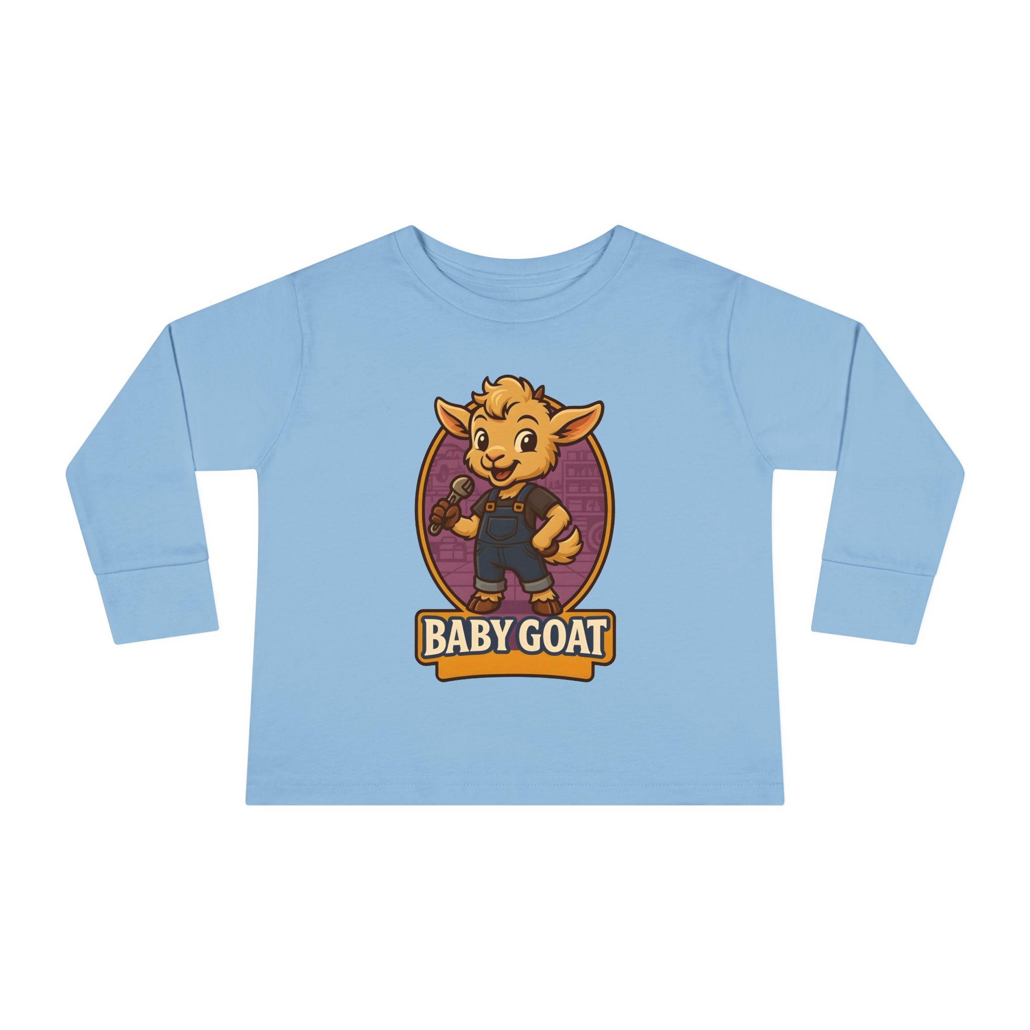 Toddler Long Sleeve Tee — Cute 'Baby Goat' Cartoon Kids Shirt - Image 9