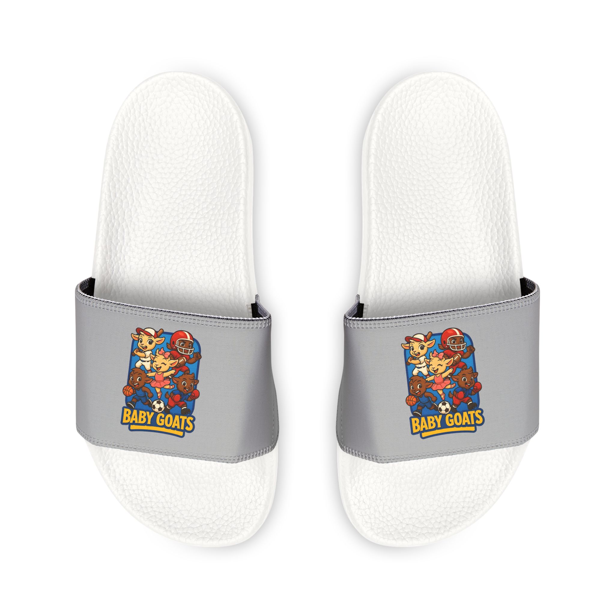 The Little Champs Crew Youth Slide Sandals with Removable Strap — Customizable Graphic ‘Baby Bowls’ Design - Image 3