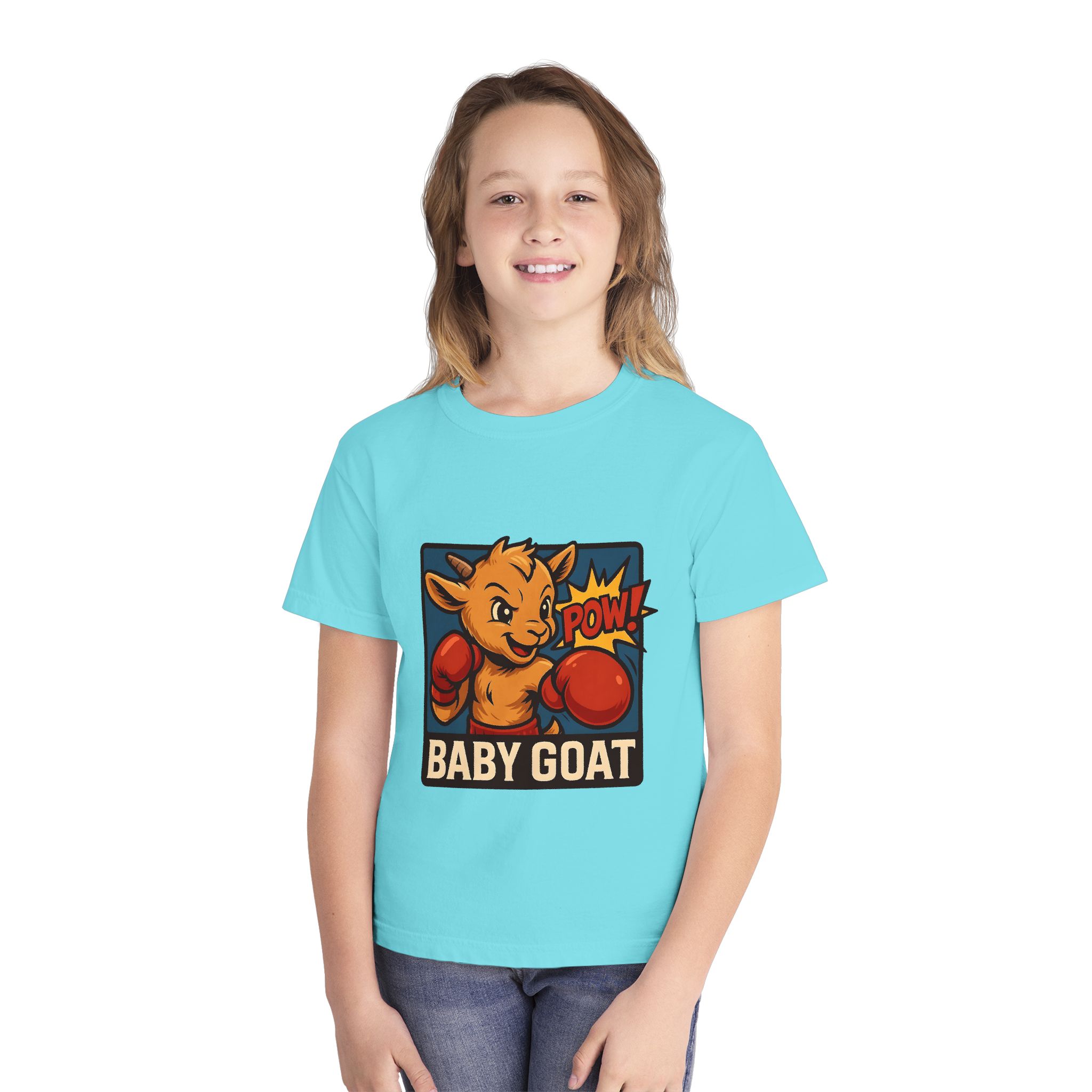 Baby G.O.A.T – Benny the Boxer Baby Goat Boxing Tee — Cute Kid’s 'Baby Goat' Graphic Shirt - Image 9