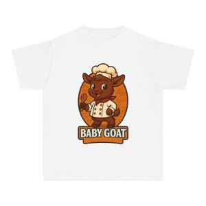 Charlie the Chef Baby Goat Kids T‑Shirt — Cute Chef Goat Graphic Youth Tee
