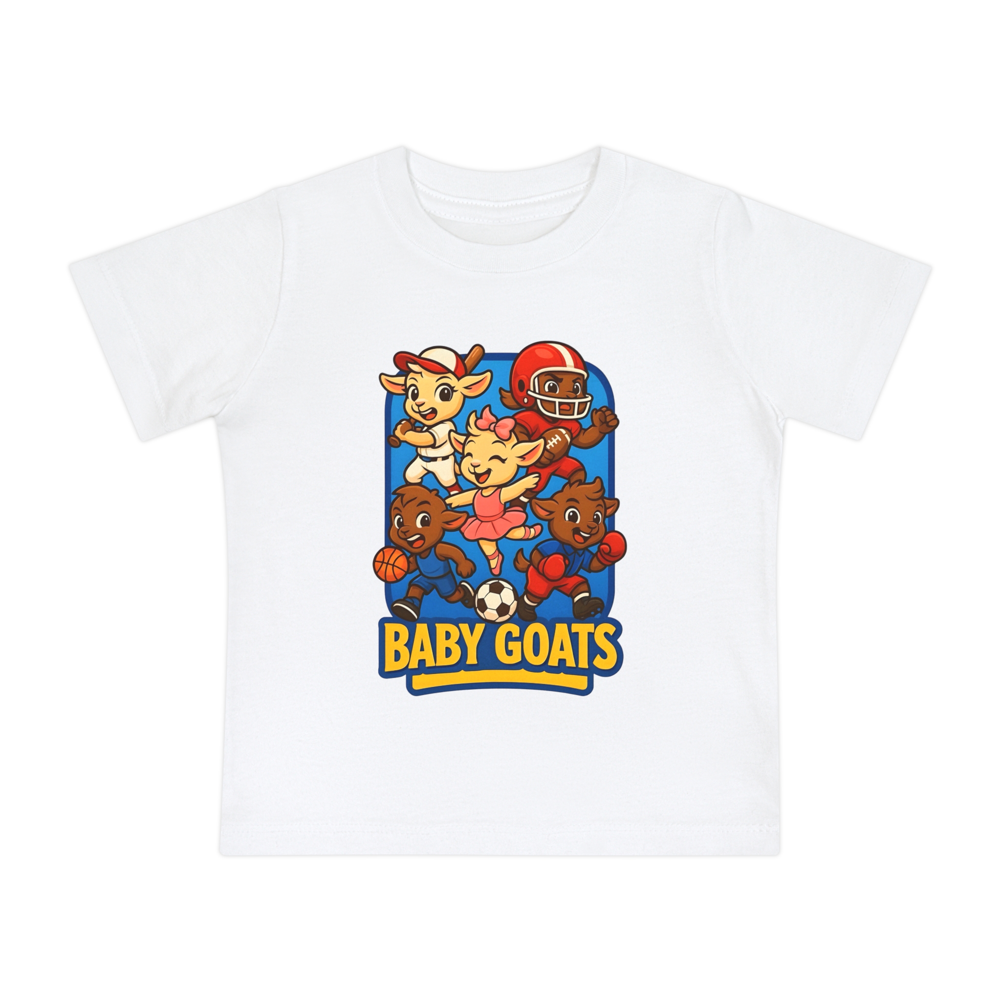 The Little Champs Crew Baby Goats Sports Tee — Cute Kids Short Sleeve Shirt