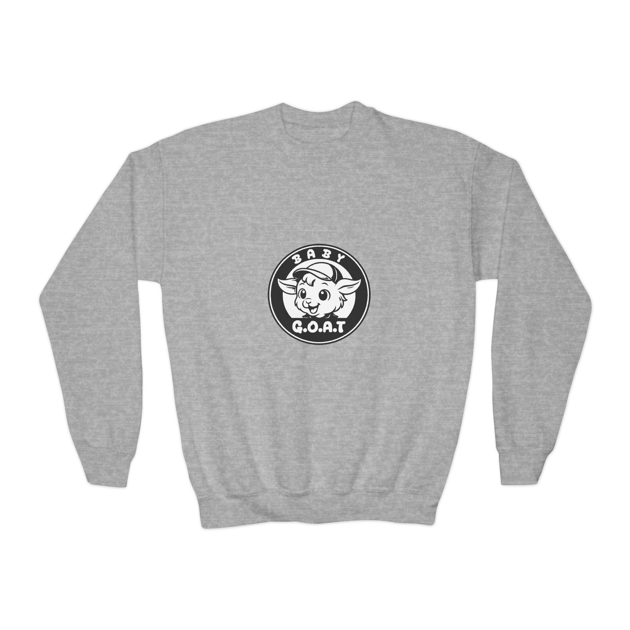 Baby G.O.A.T – Classic Edition Youth Crewneck Sweatshirt — "Baby G.O.A.T." Cute Goat Logo Kids Pullover