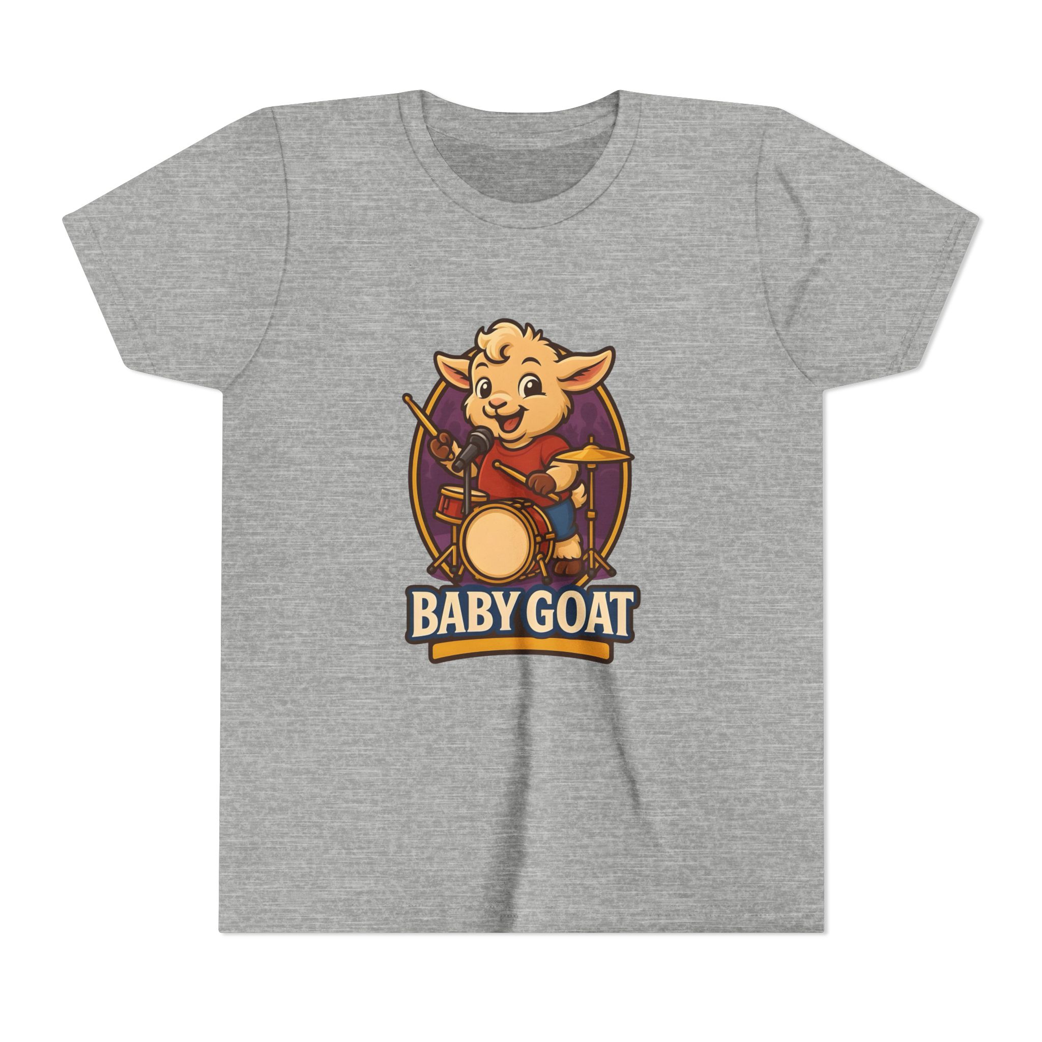 Youth Tee — Cute 'Baby Goat' Drummer Graphic Shirt for Kids - Image 13