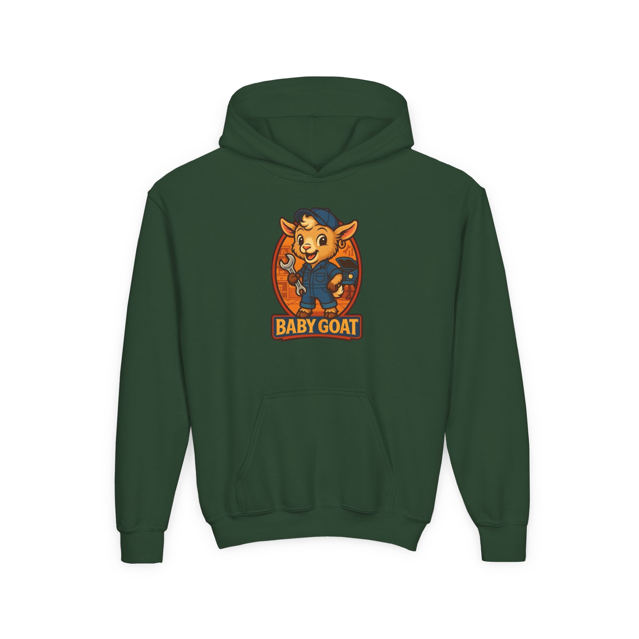 Ollie the Auto Helper Youth Hoodie — 'Baby Goat' Cute Cartoon Kids Hoodie - Image 13