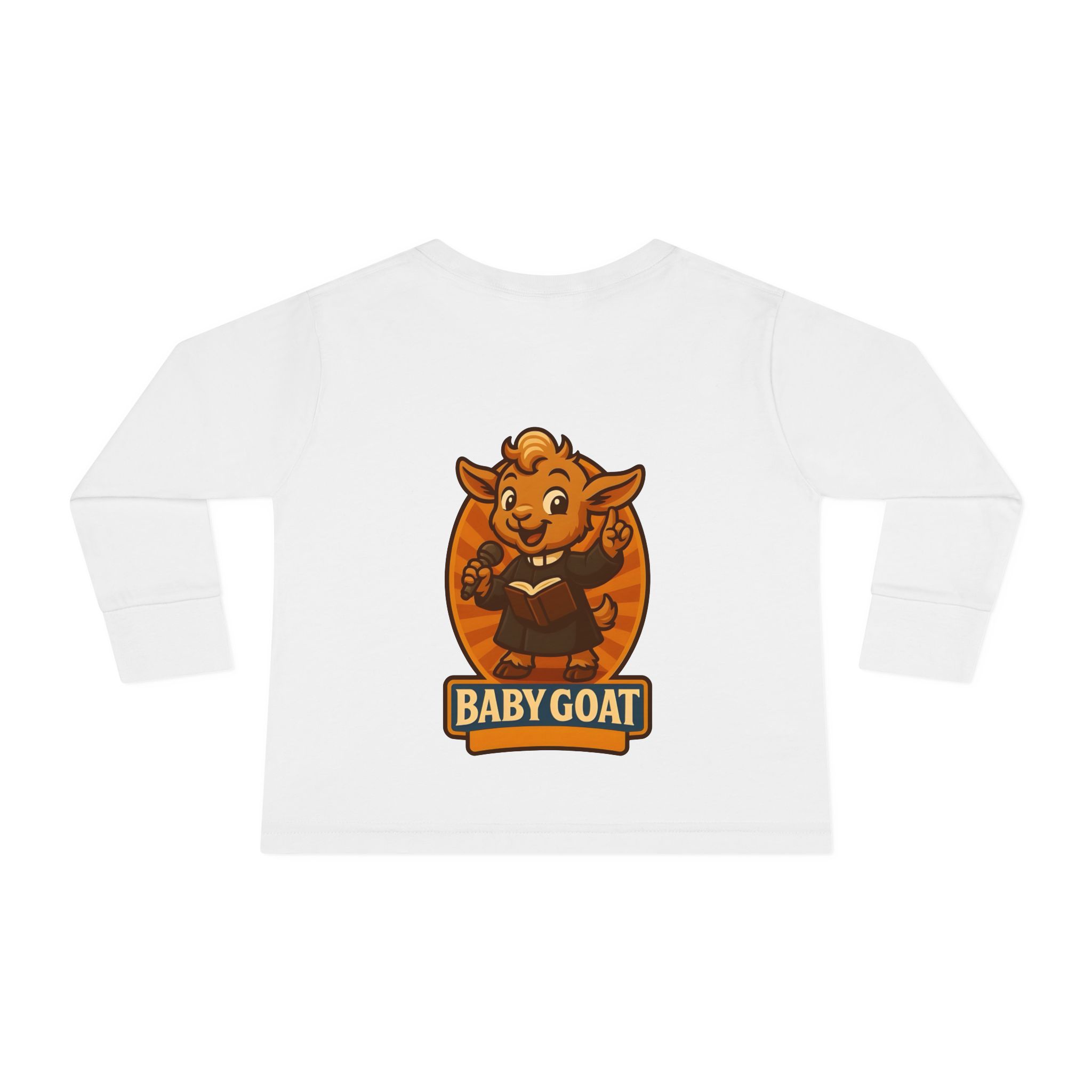 Toddler Long Sleeve Tee — Cute 'Baby Goat' Cartoon Kids Shirt - Image 2