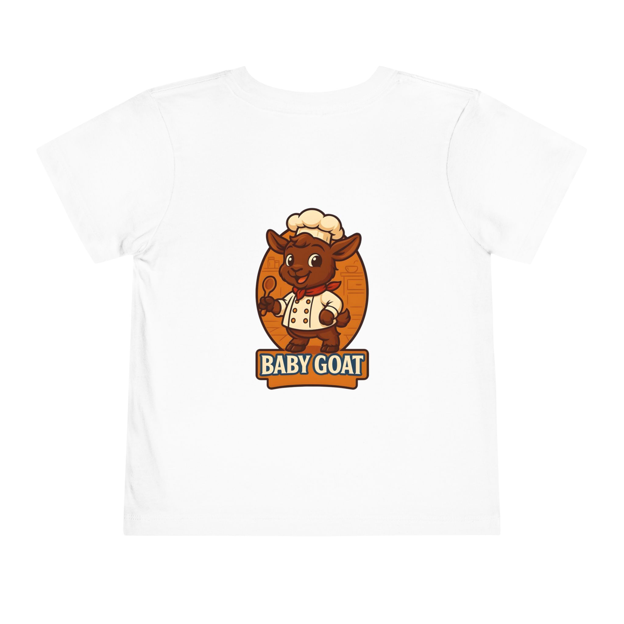 Charlie the Chef Toddler Tee - Cute Baby Goat Chef Graphic Shirt - Image 2