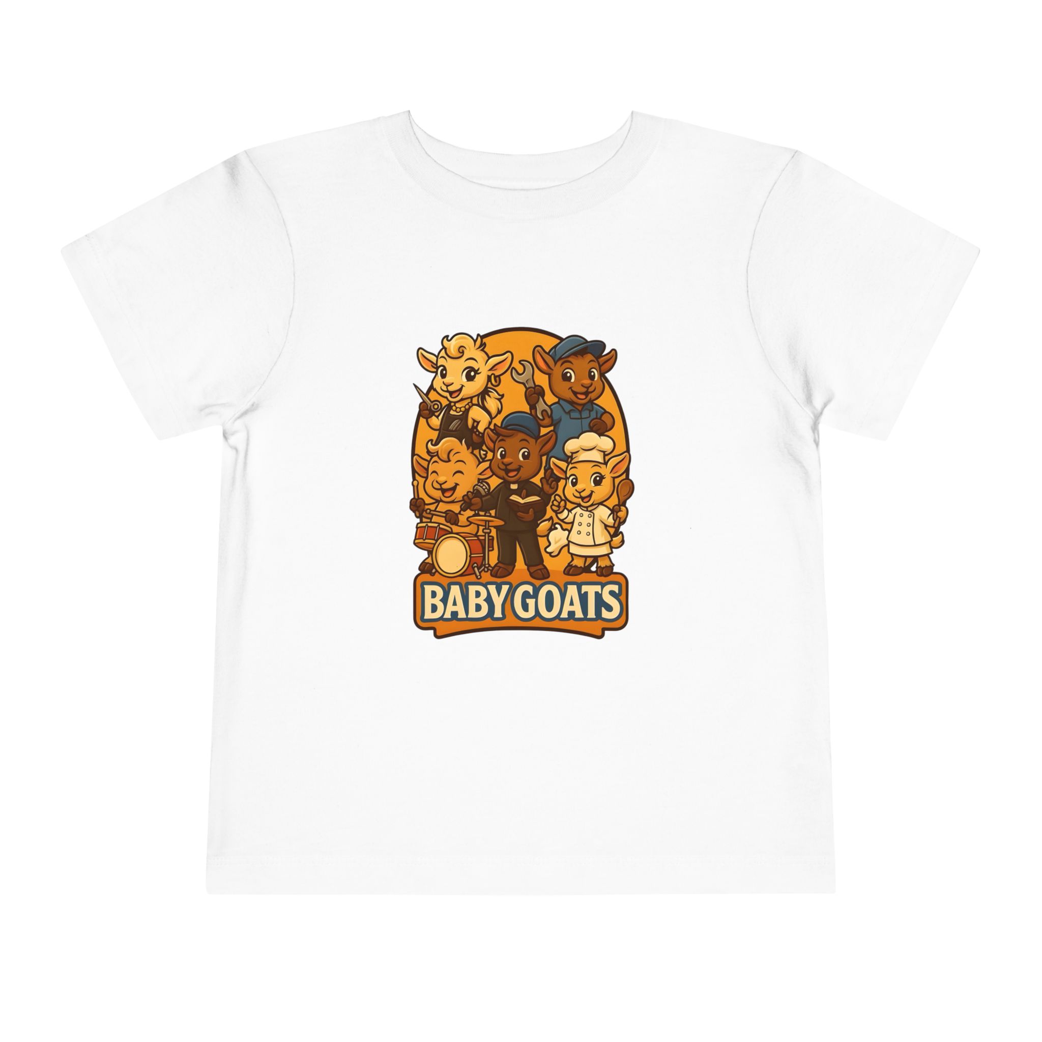 Little Dreamers Toddler Tee — Baby GOATS Cartoon Family - Image 4