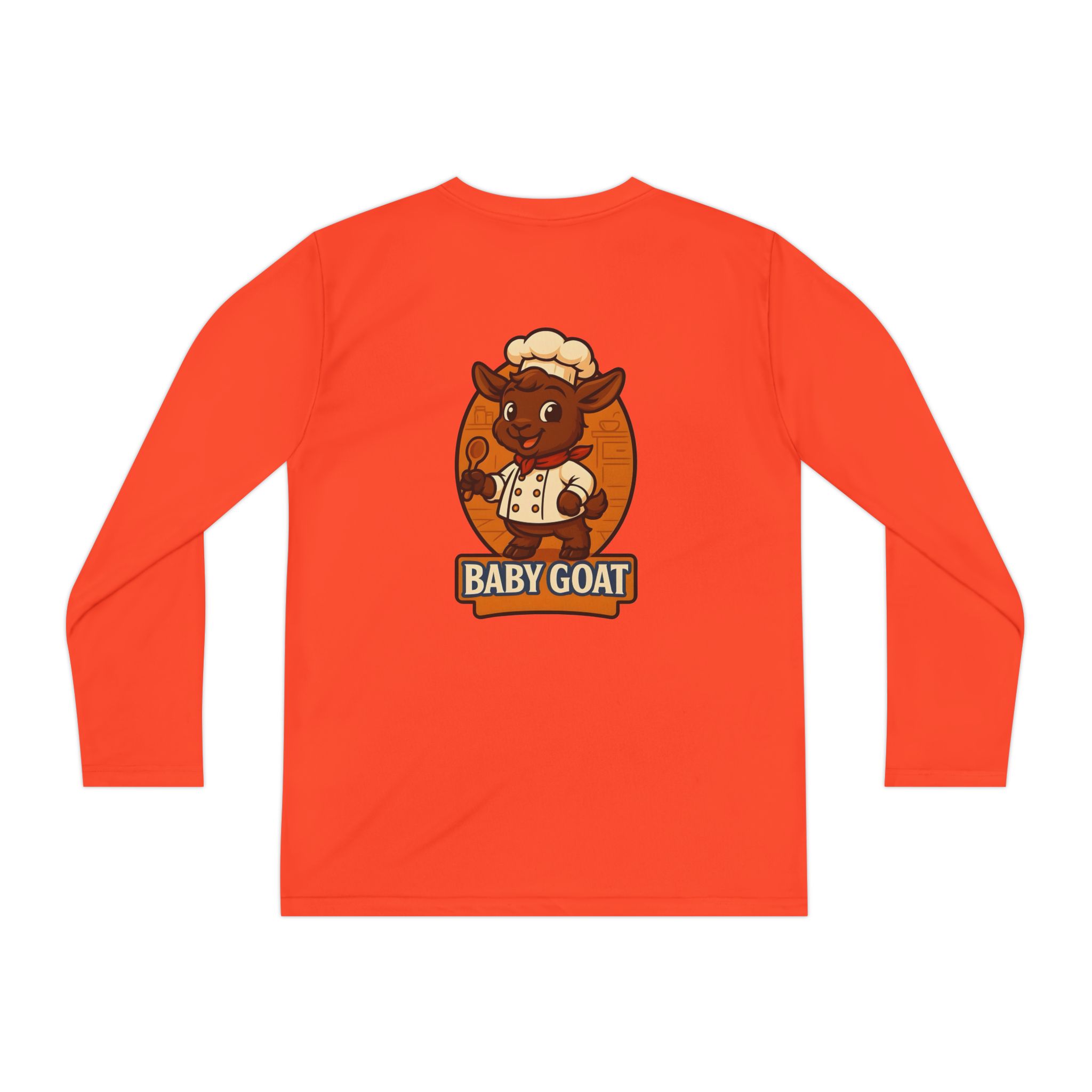 Youth Long Sleeve Tee — Cute 'Baby Goat' Cartoon Baseball Design - Image 2