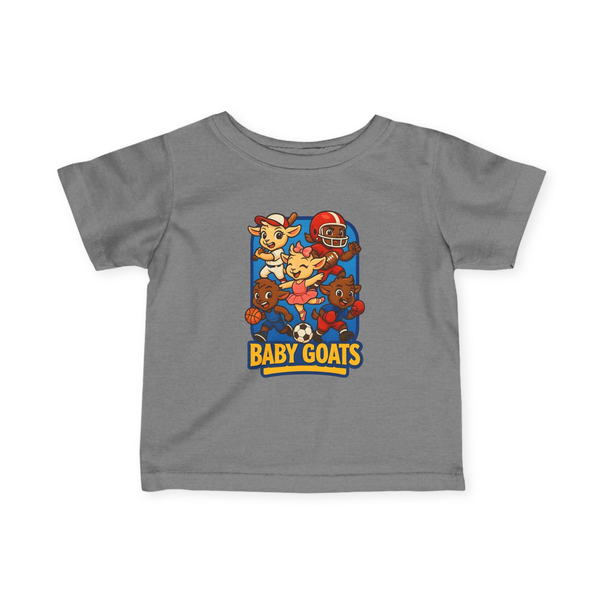 The Little Champs Crew Infant Tee — 'Baby Goats' Cute Sports Cartoon Graphic Shirt - Image 7