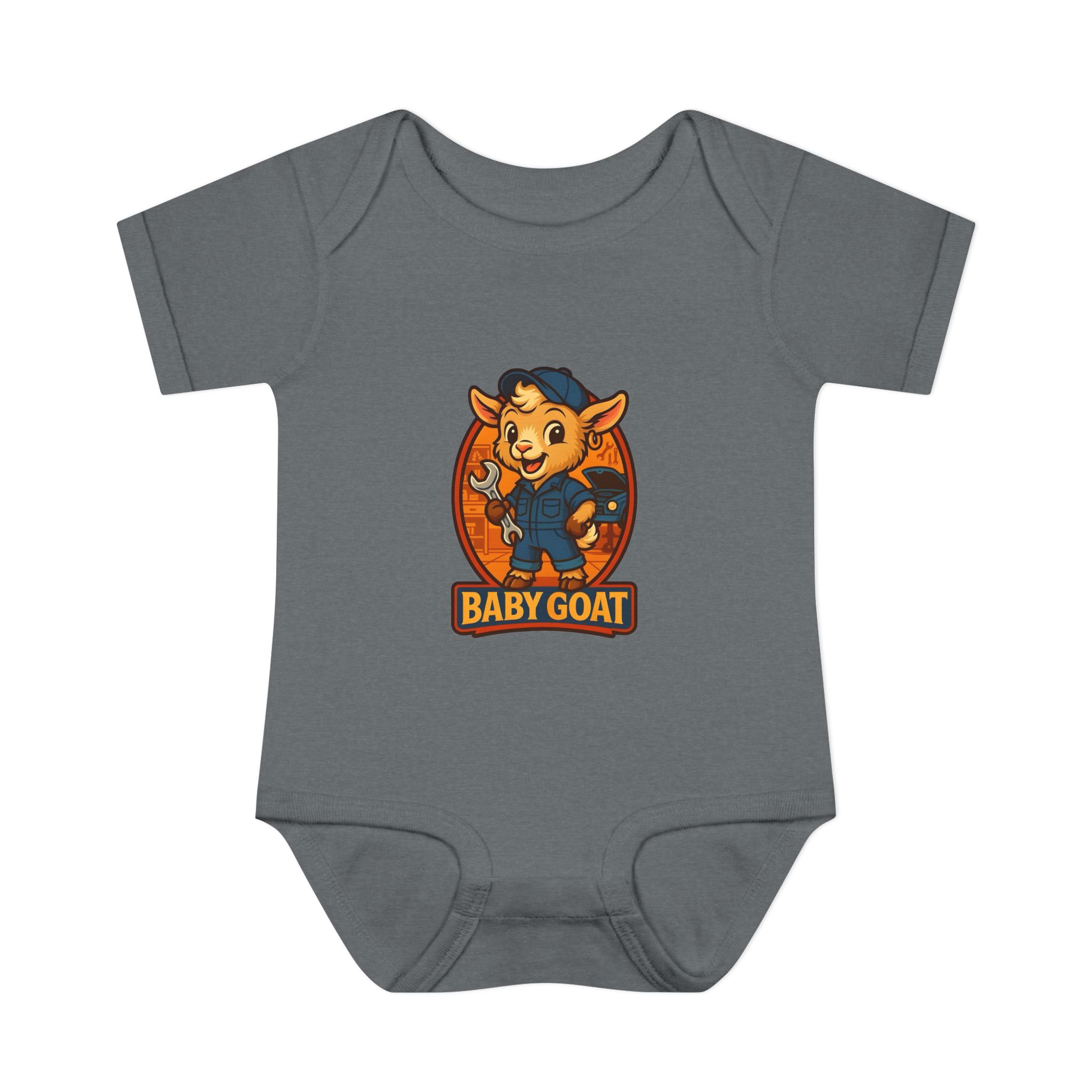 Ollie the Auto Helper Baby Goat Infant Bodysuit – Cute Cartoon Kid Onesie - Image 9