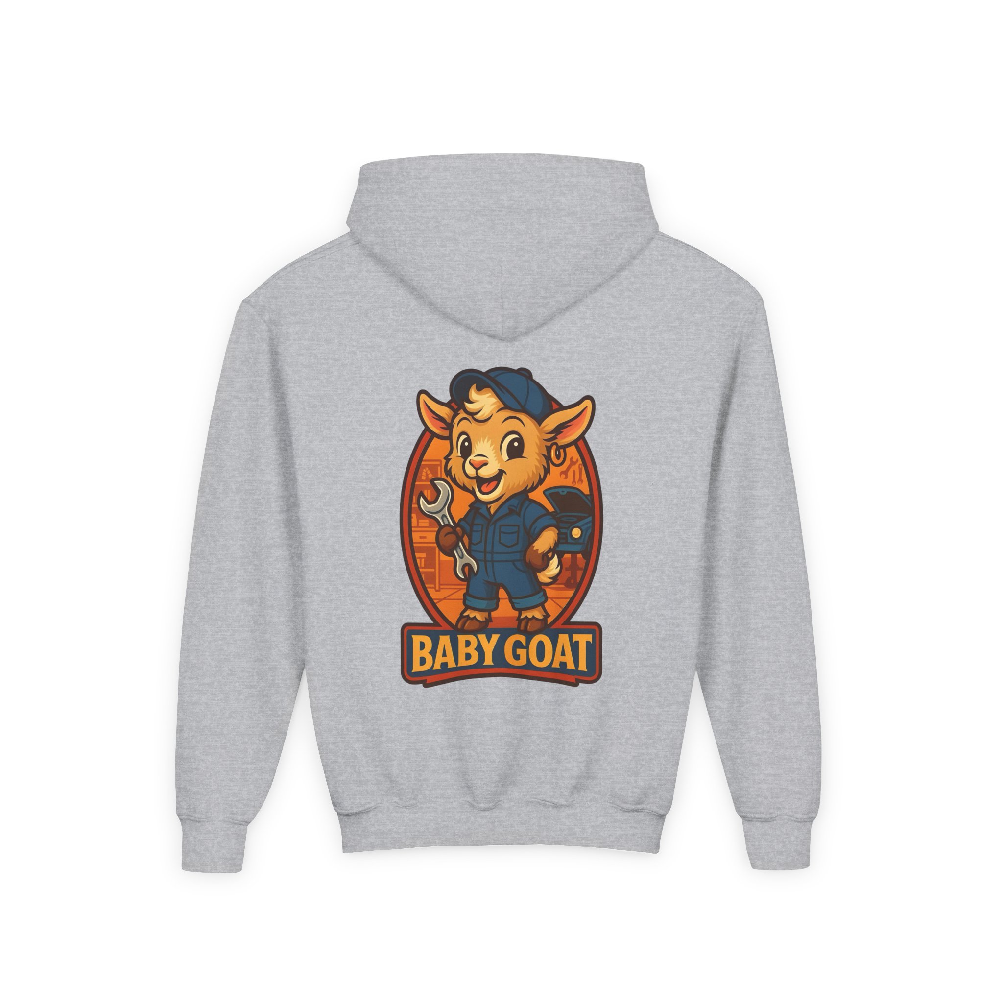 Ollie the Auto Helper Youth Hoodie — 'Baby Goat' Cute Cartoon Kids Hoodie - Image 6