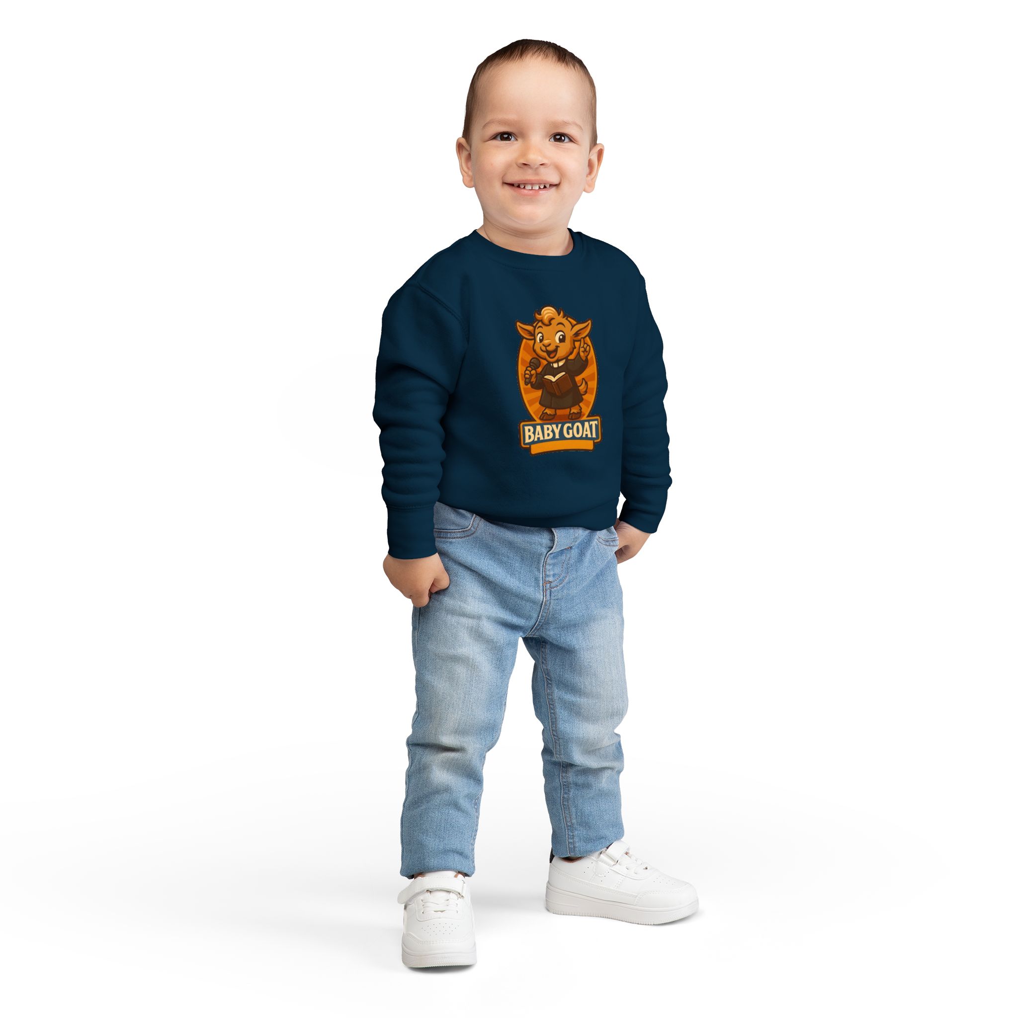 Baby Goat Toddler Sweatshirt — Cute Cartoon Goat Graphic Pullover - Image 12