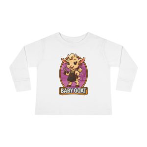 Joy the Stylist Baby Goat Toddler Long Sleeve Tee — Cute Cartoon Kid’s Goat Shirt