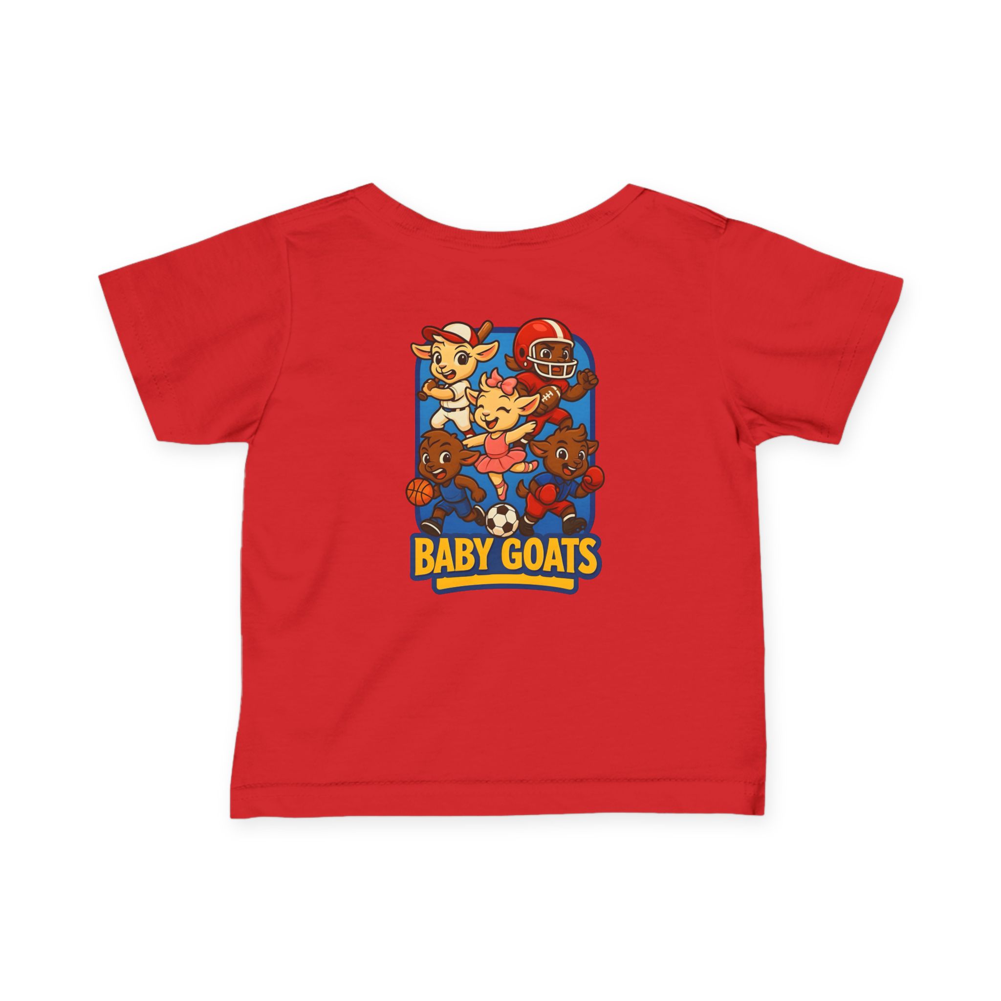 The Little Champs Crew Infant Tee — 'Baby Goats' Cute Sports Cartoon Graphic Shirt - Image 11
