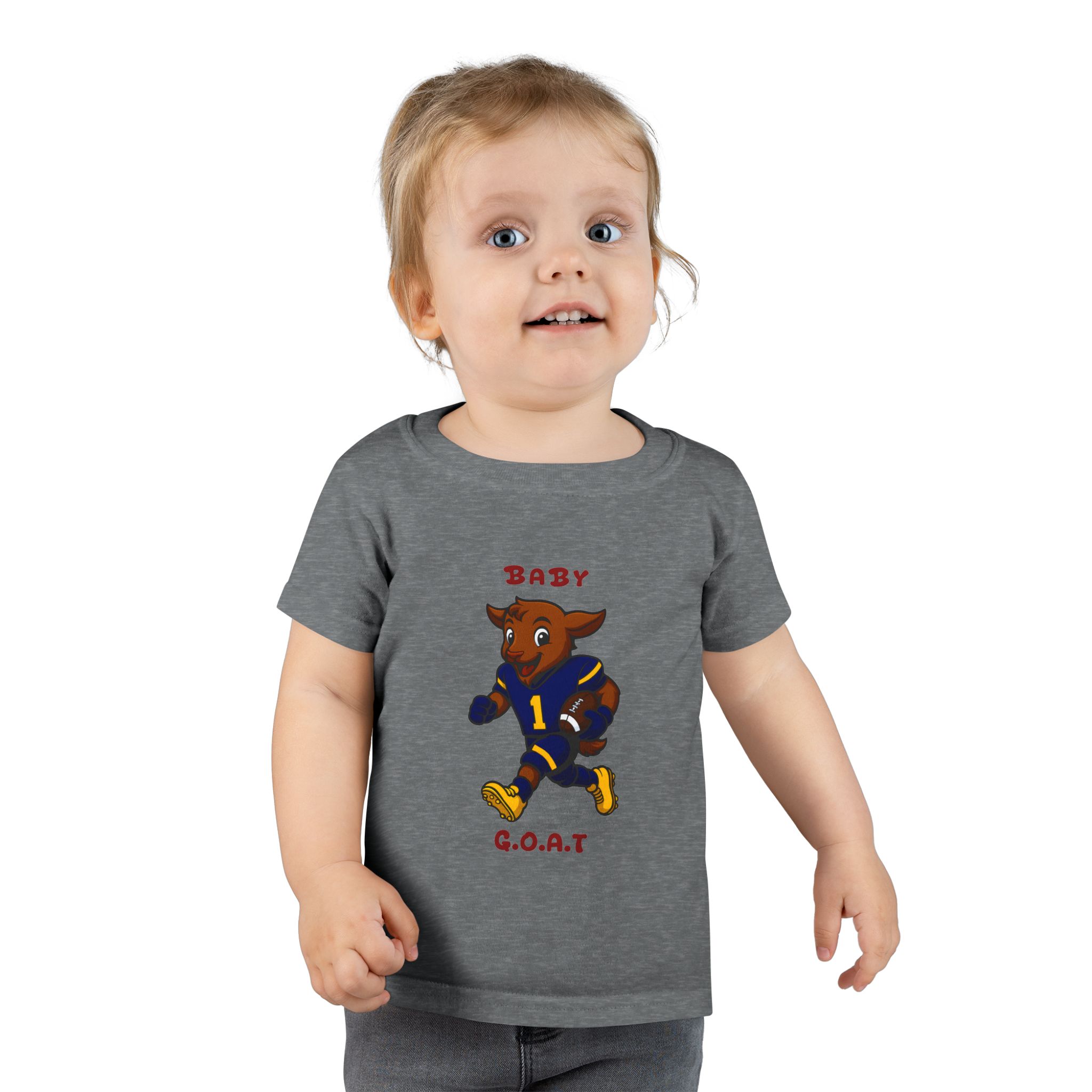 Davon The Touchdown Star In Action Baby G.O.A.T. Toddler T-Shirt — Cute Goat Football Player Kids Tee - Image 6