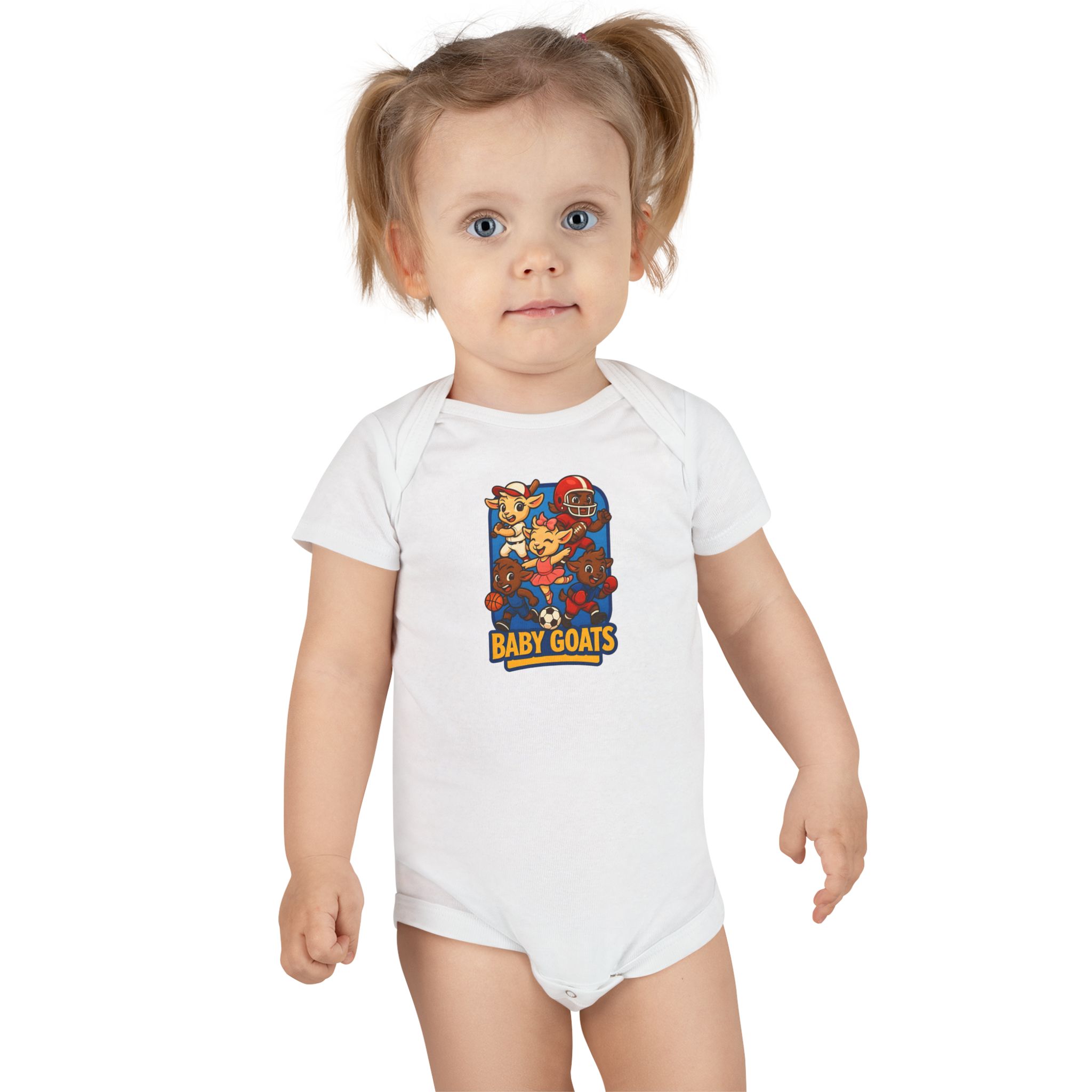 The Little Champs Crew Baby Onesie - Cute "Baby Goats" Graphic Infant Short Sleeve Bodysuit - Image 4
