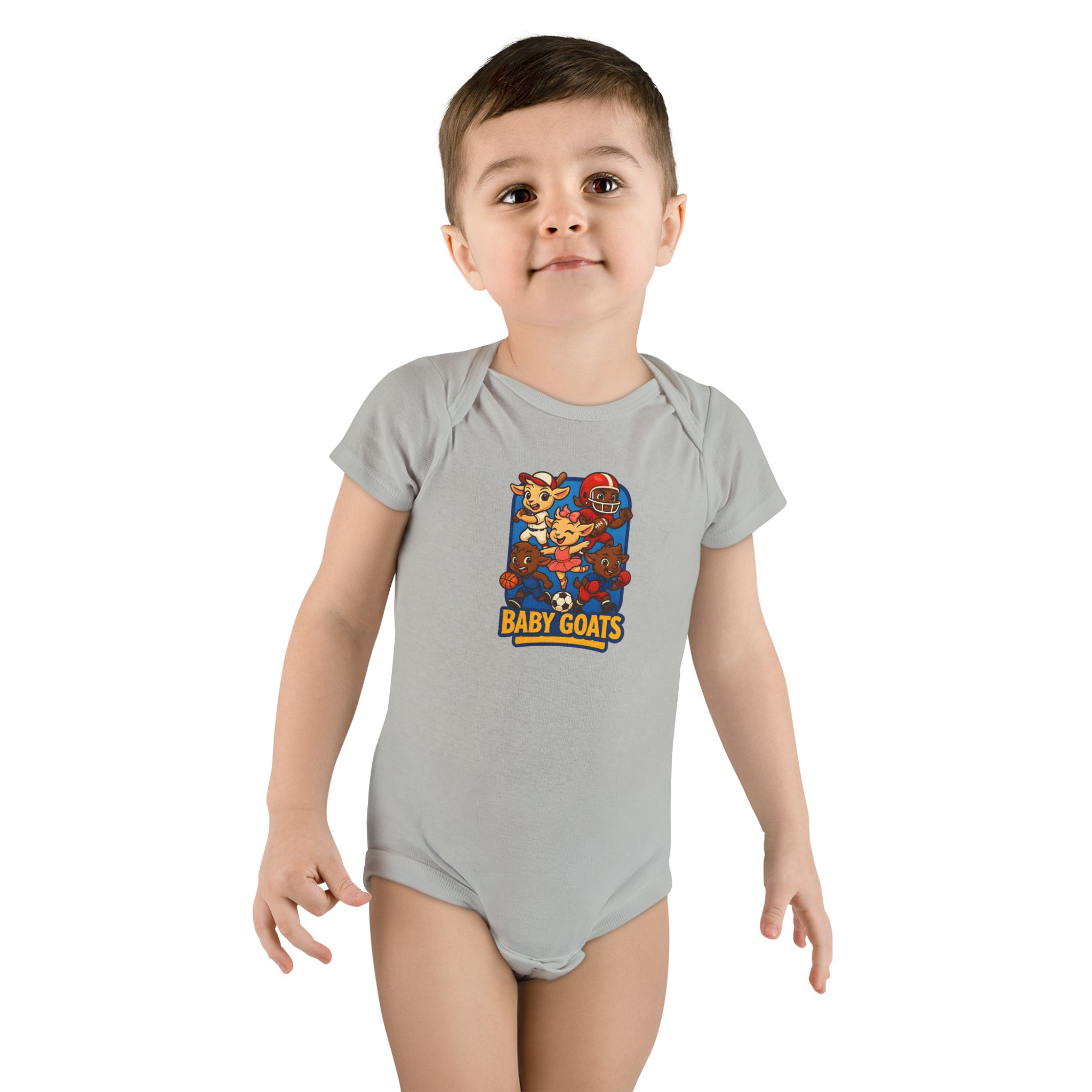 The Little Champs Crew Baby Onesie - Cute "Baby Goats" Graphic Infant Short Sleeve Bodysuit - Image 7