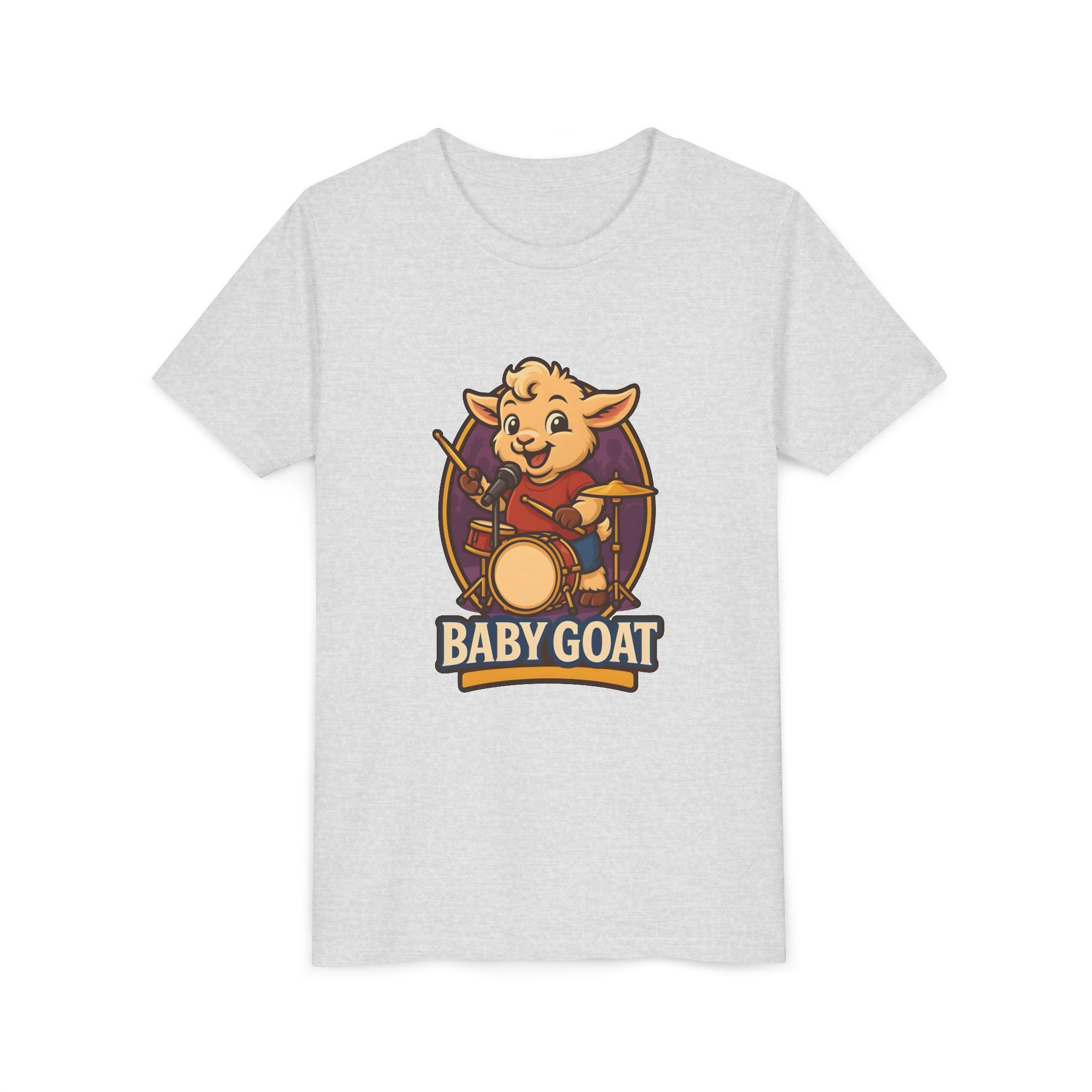 Youth Tee — Cute 'Baby Goat' Drummer Graphic Shirt for Kids - Image 7