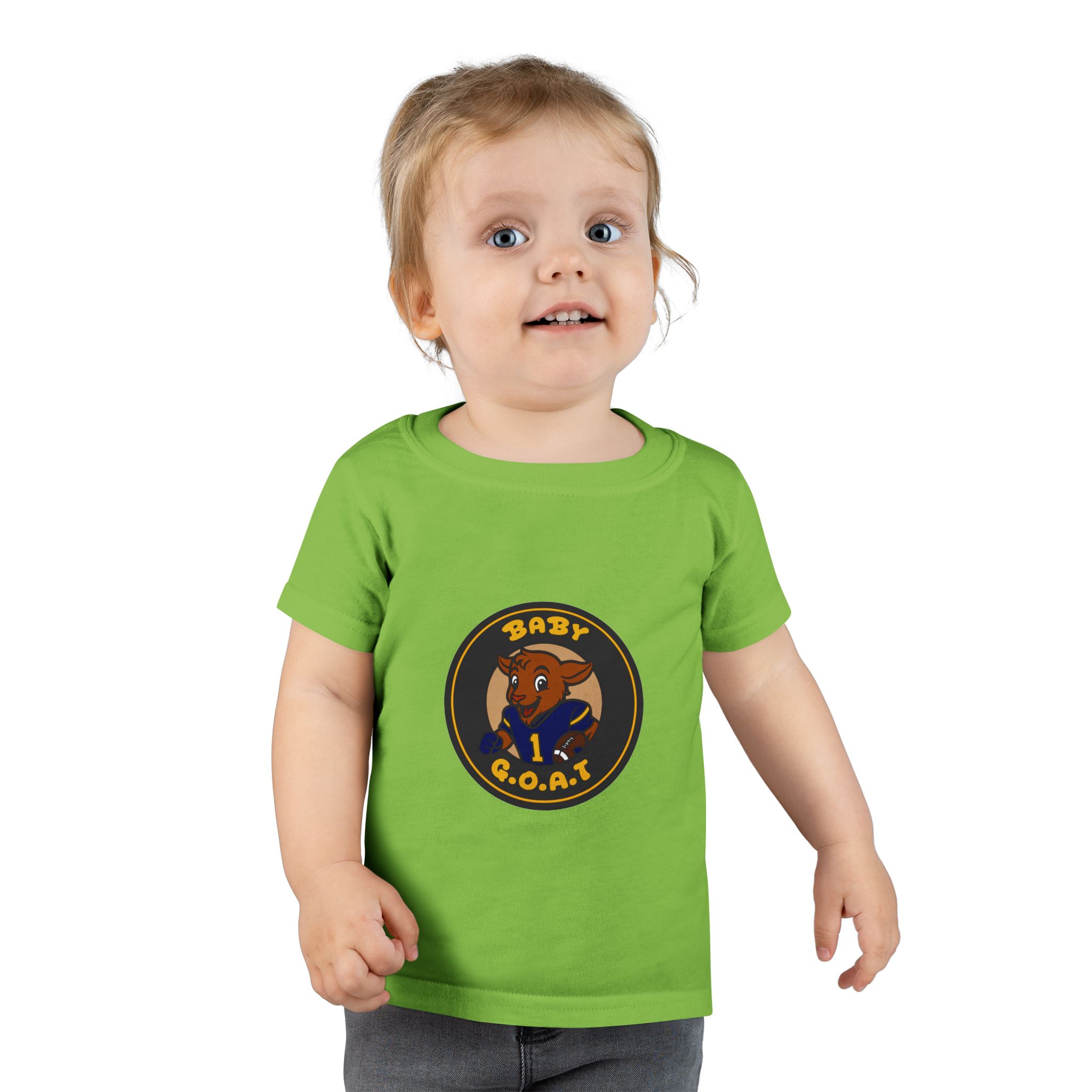 Davon The Touchdown Star Yello Background Baby G.O.A.T. Toddler T-Shirt — Cute Goat Graphic Tee for 1st Birthday - Image 9