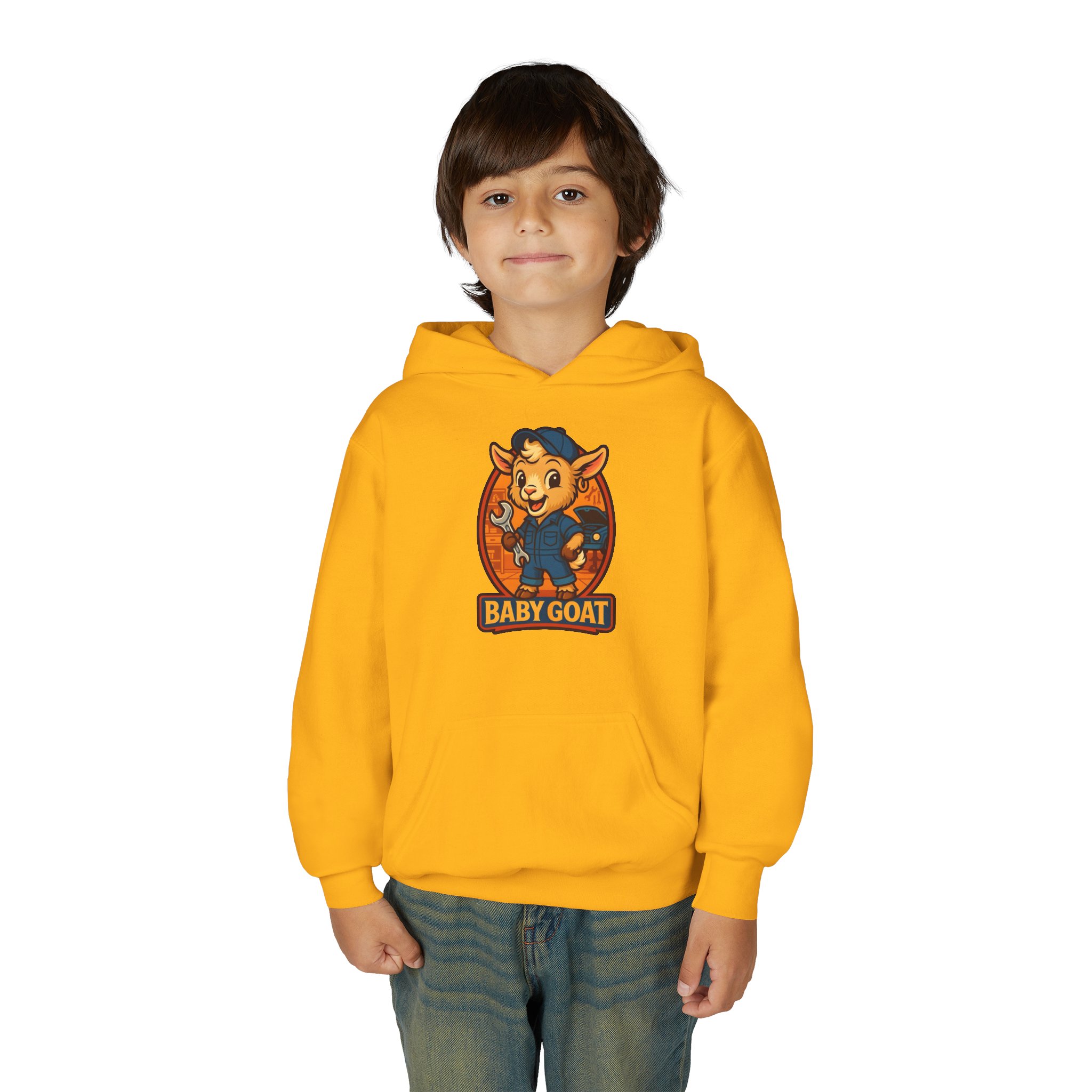 Ollie the Auto Helper Youth Hoodie — 'Baby Goat' Cute Cartoon Kids Hoodie - Image 11