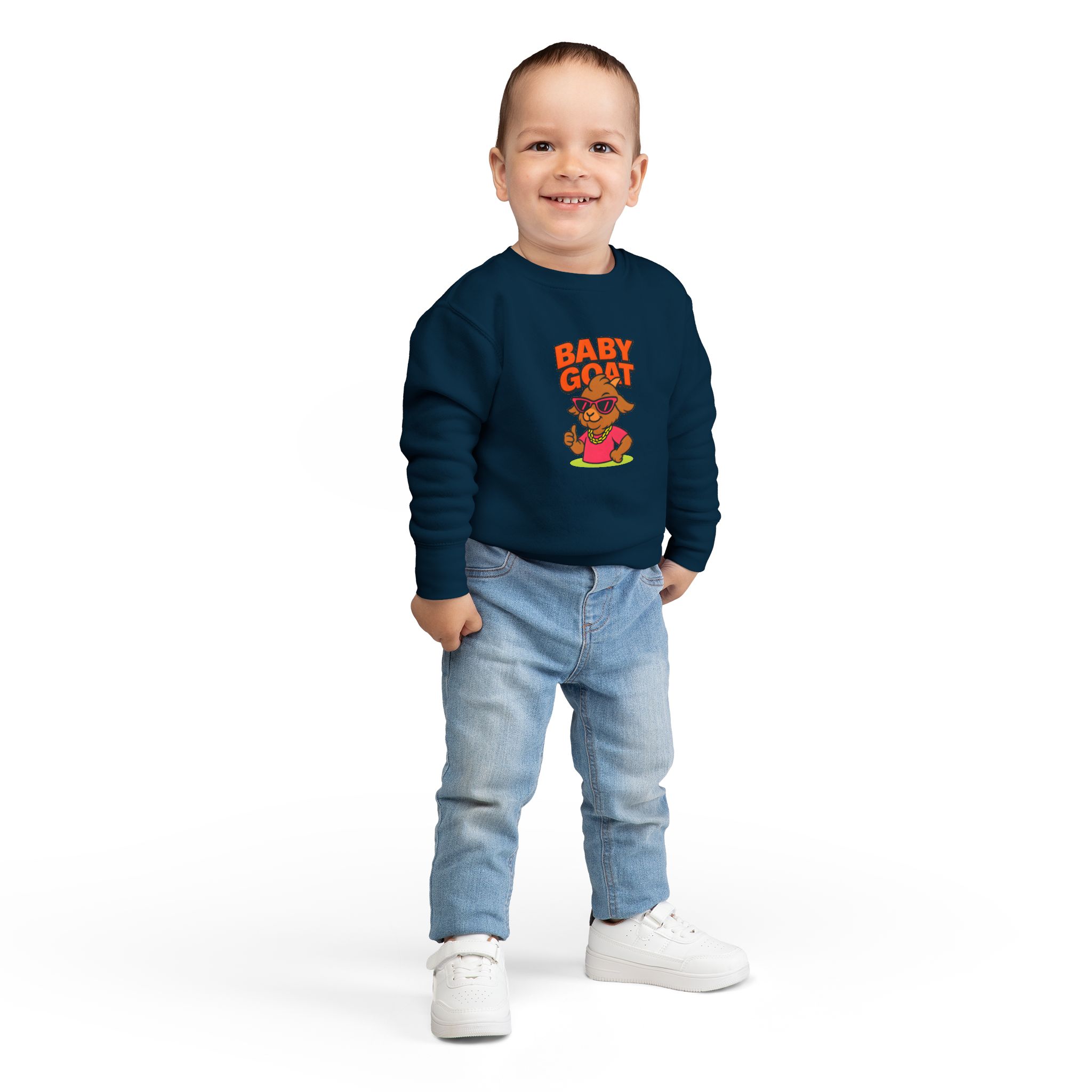 Skye the Style Queen Baby Goat Toddler Sweatshirt — Cute Cartoon Kid’s Pullover - Image 12