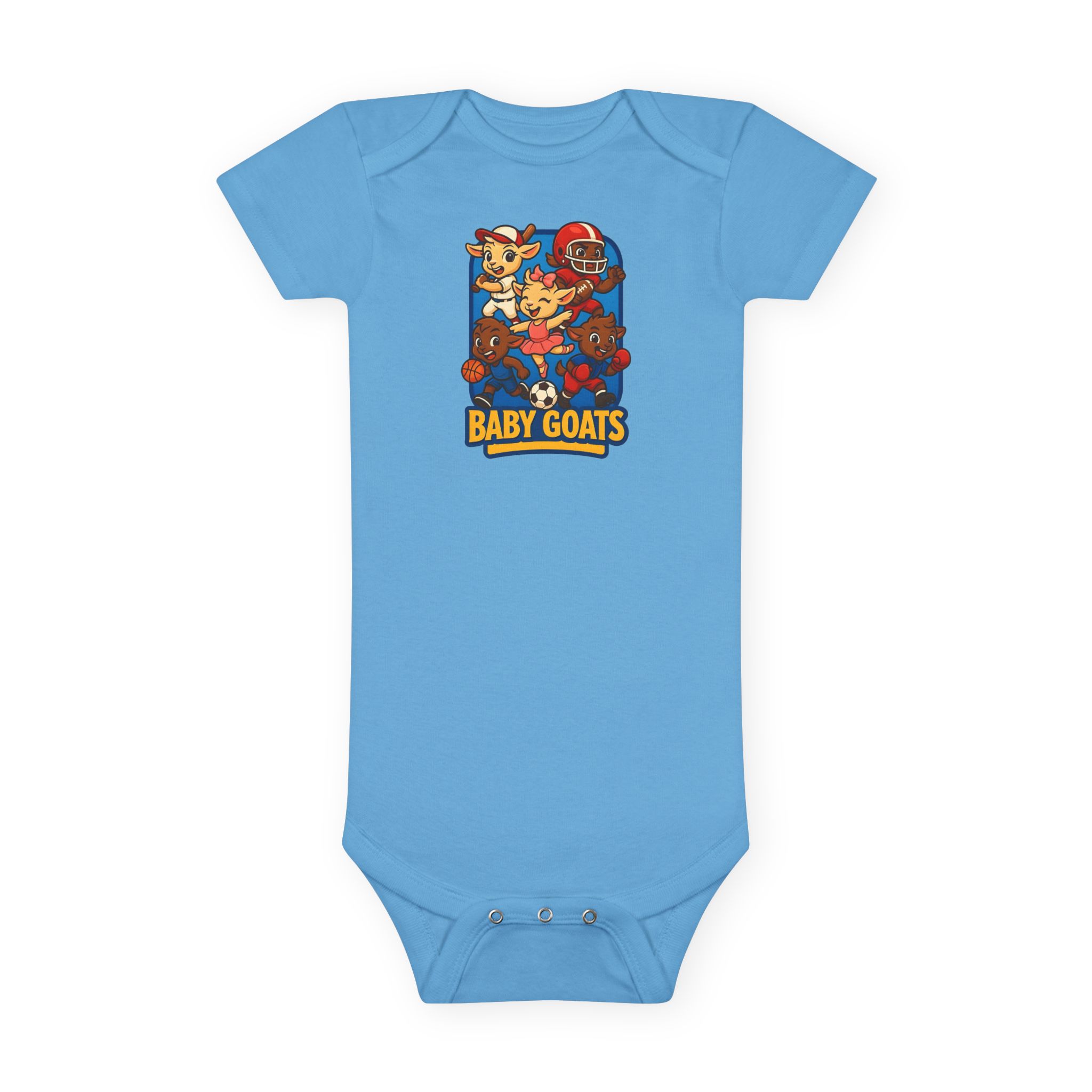 The Little Champs Crew Baby Onesie - Cute "Baby Goats" Graphic Infant Short Sleeve Bodysuit - Image 9