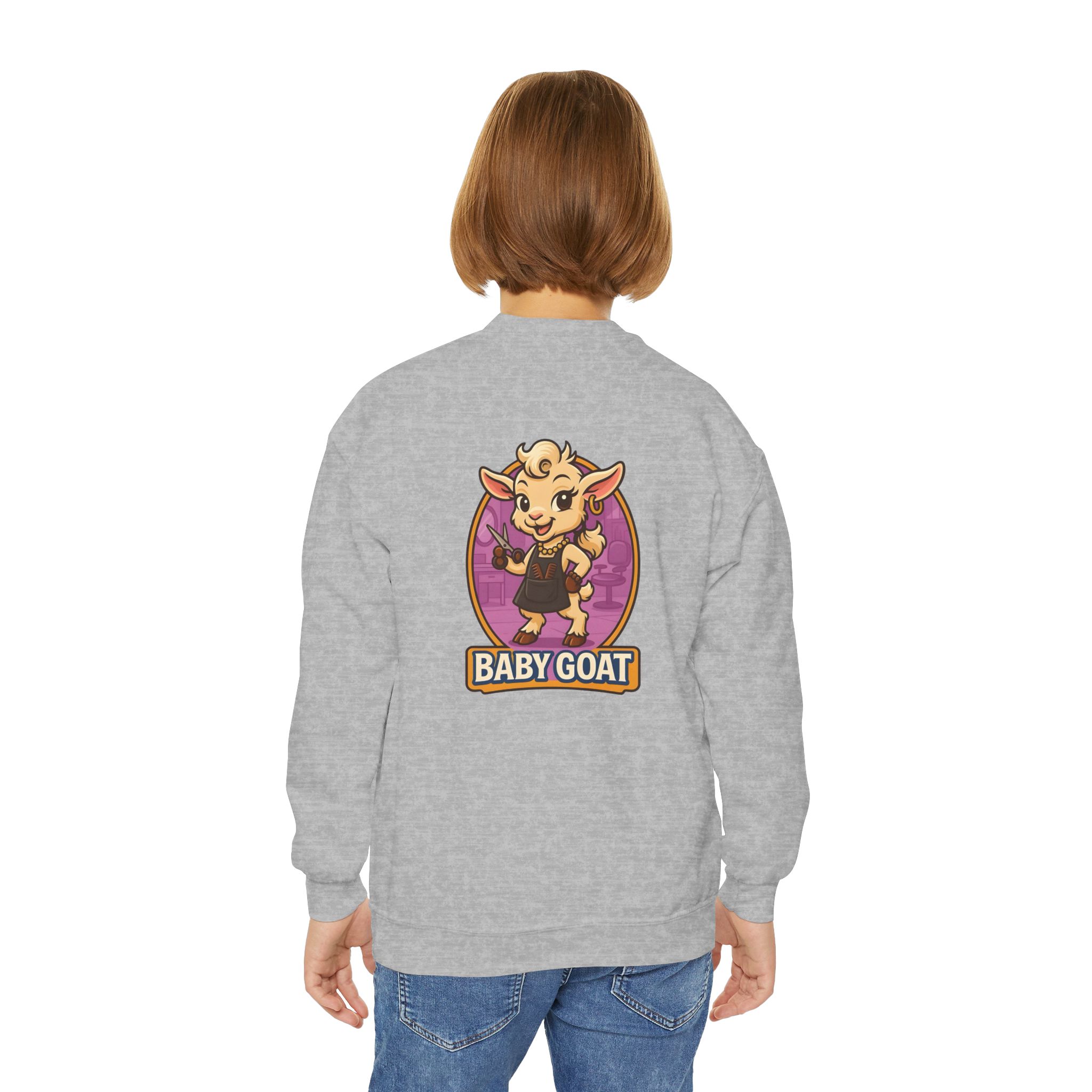 Joy the Stylist Youth Sweatshirt - 'Baby Goat' Cute Cartoon Graphic Crewneck - Image 12