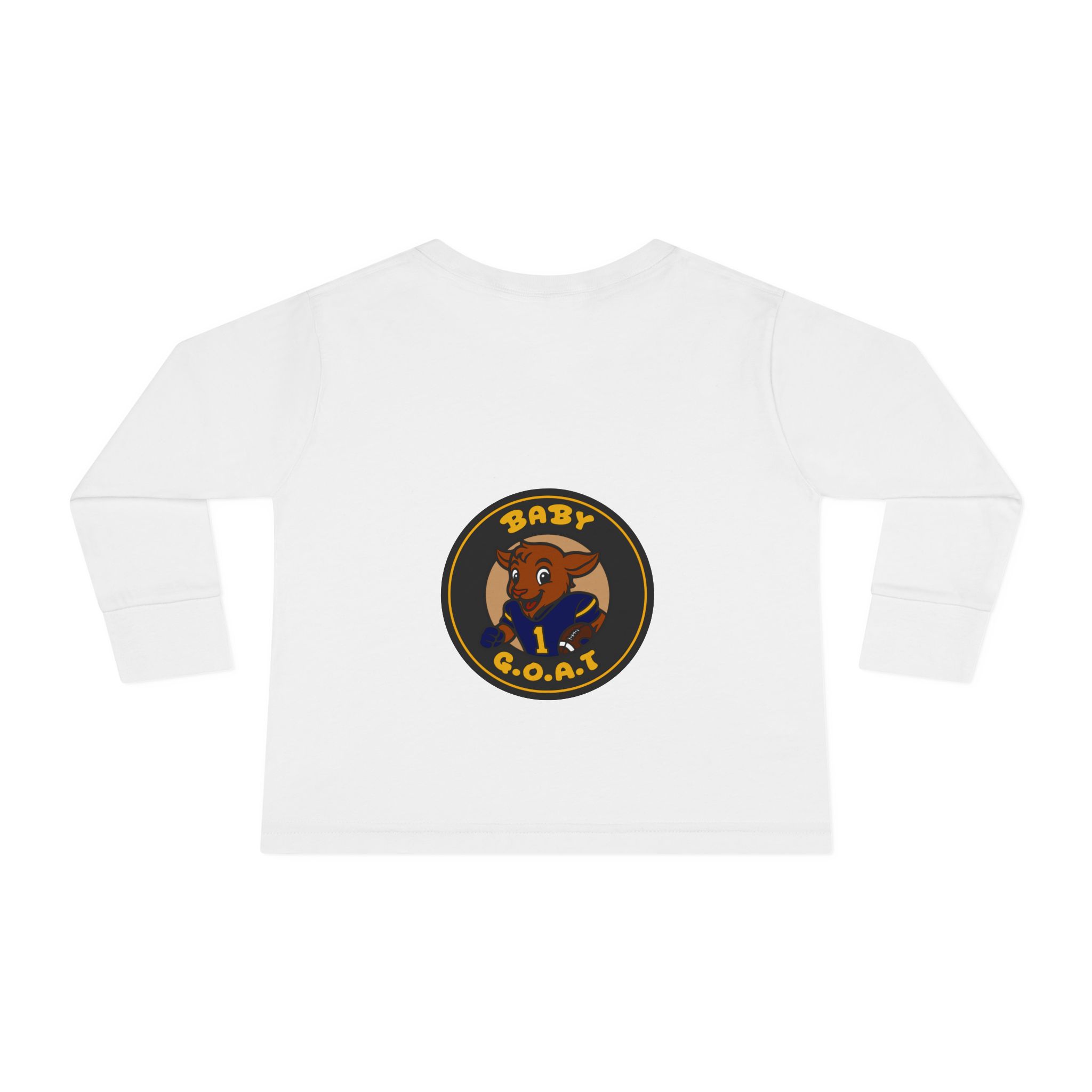 Davon The Touchdown Star Yello Background Baby G.O.A.T. Toddler Long Sleeve Tee — Cute Goat Athlete Graphic - Image 2