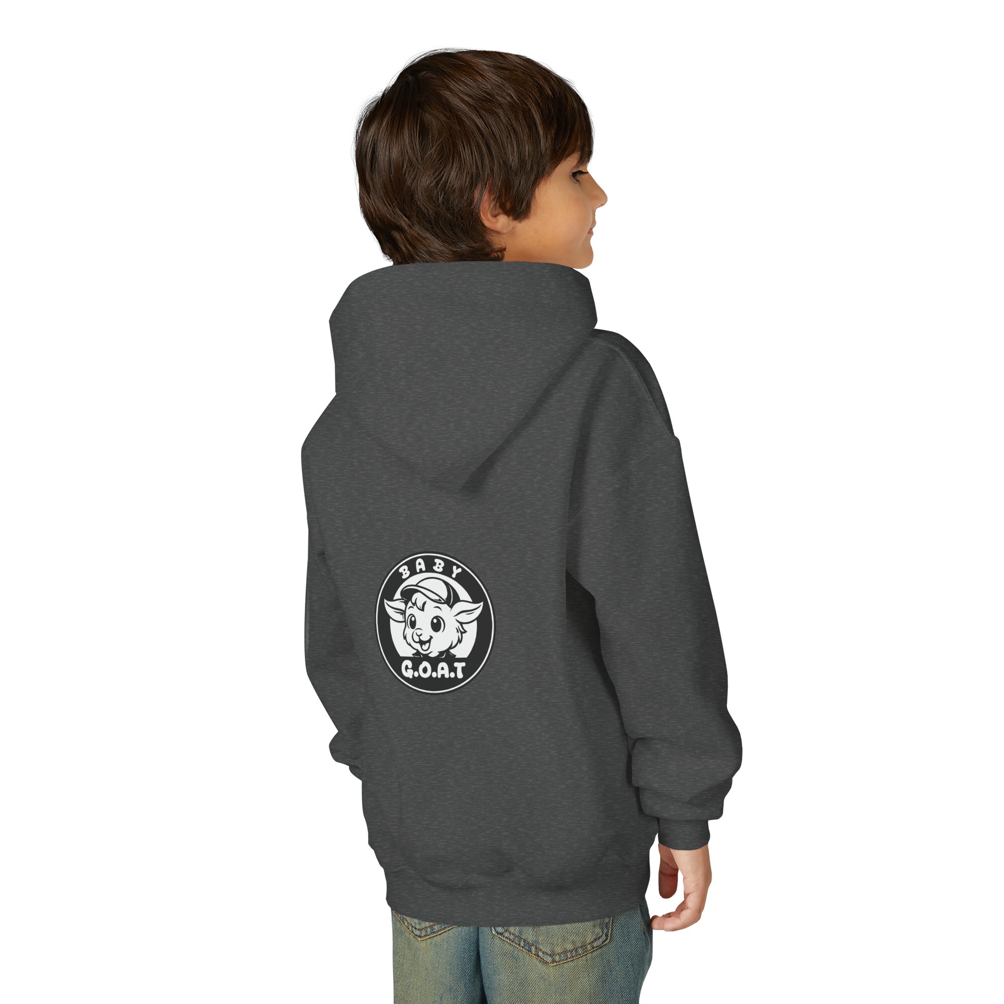 Baby G.O.A.T – Classic Edition Youth Hoodie — "Baby G.O.A.T." Cute Goat Logo Pullover - Image 12