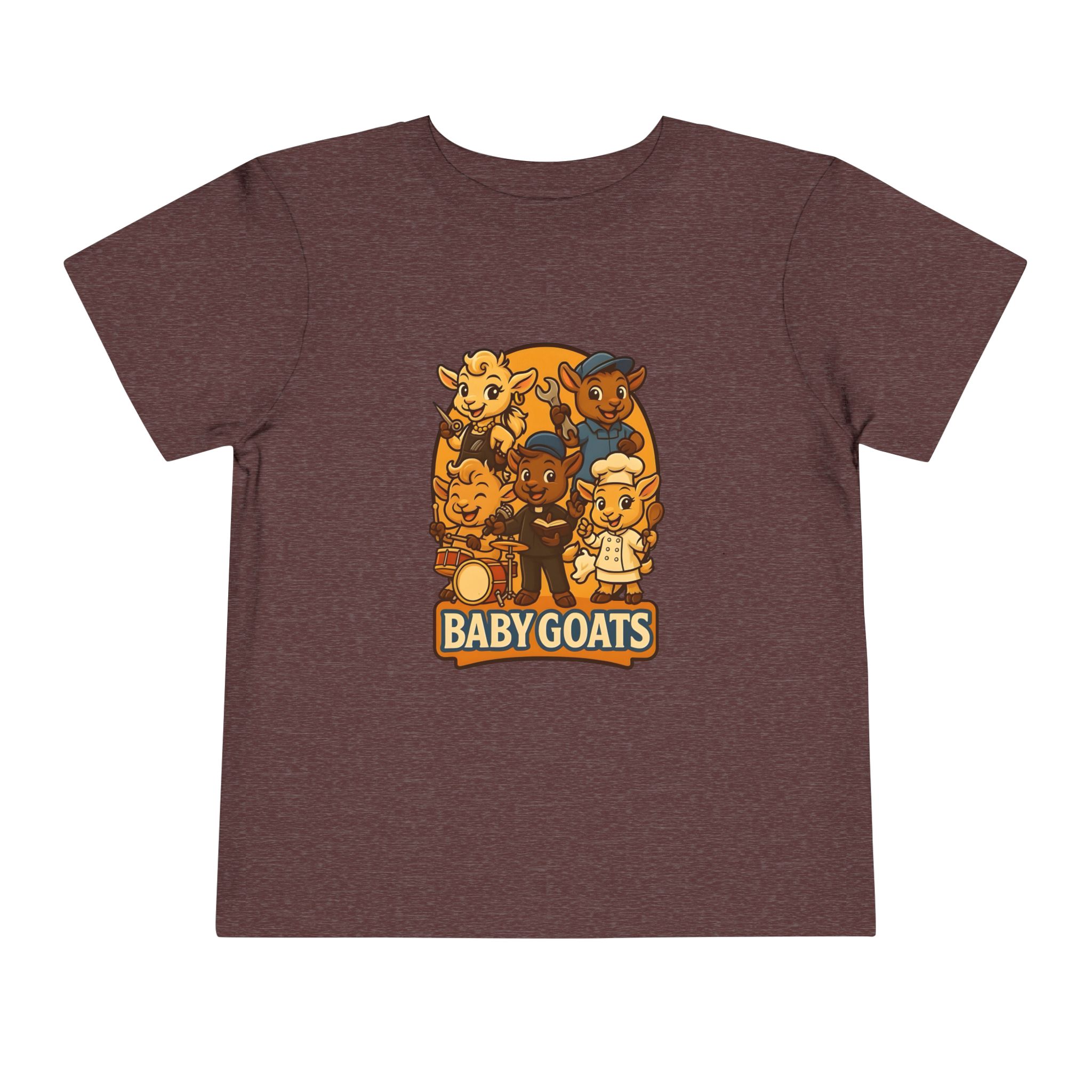 Little Dreamers Toddler Tee — Baby GOATS Cartoon Family - Image 23