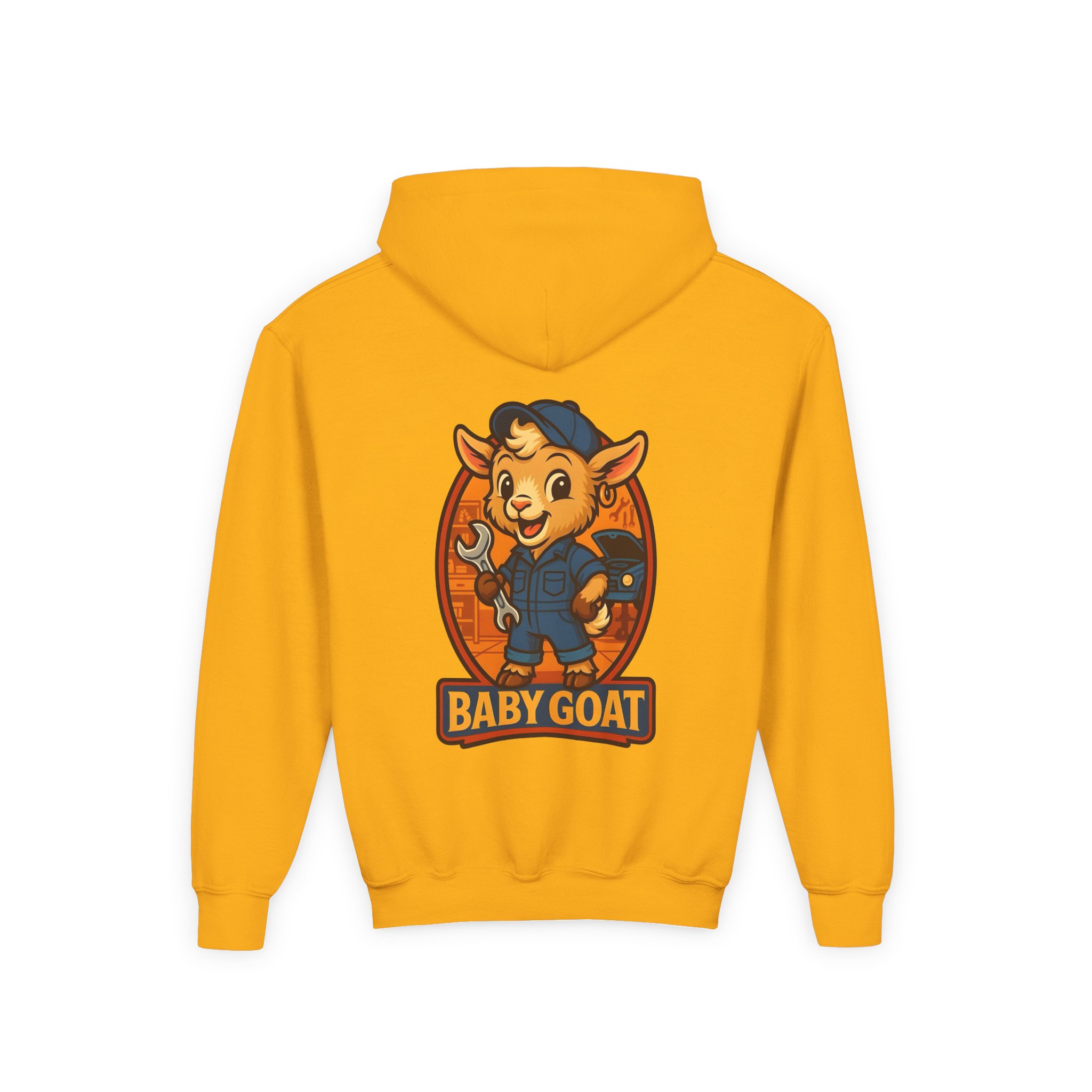 Ollie the Auto Helper Youth Hoodie — 'Baby Goat' Cute Cartoon Kids Hoodie - Image 10