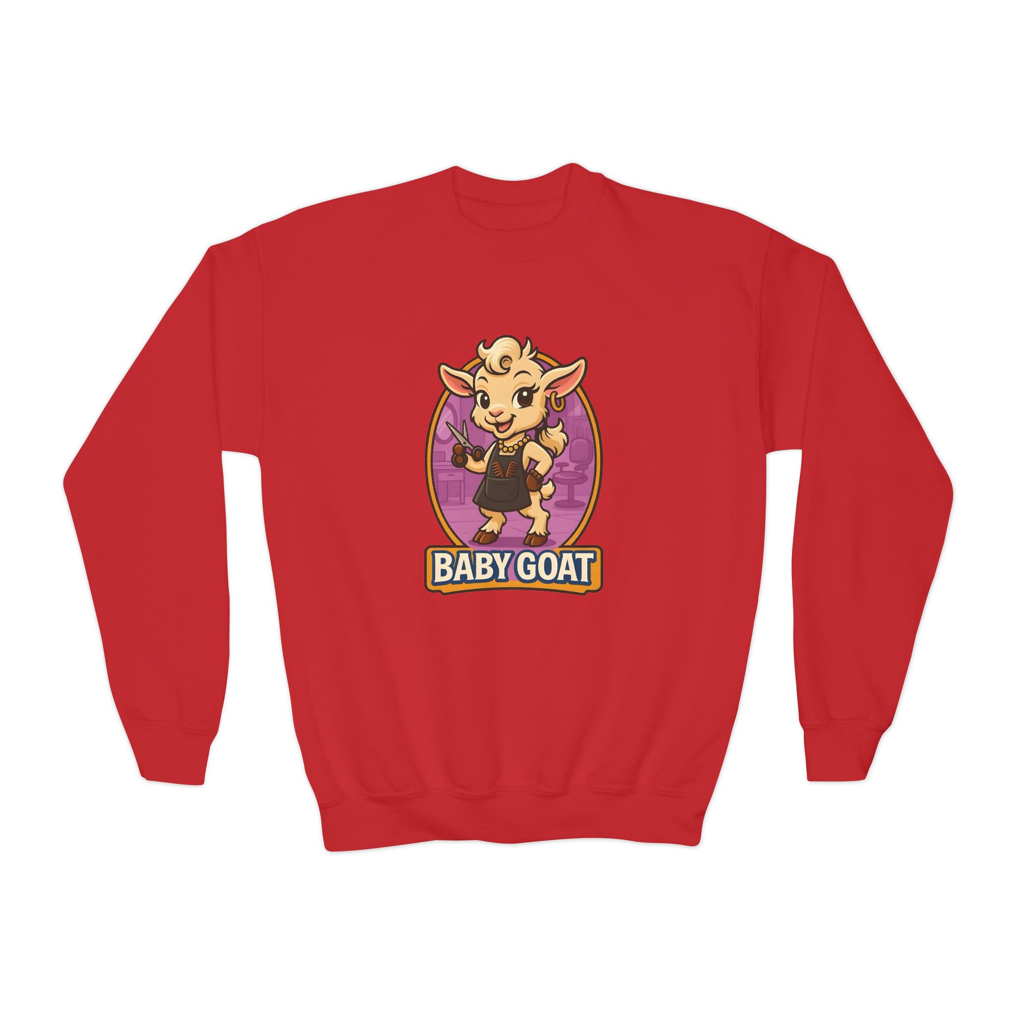 Joy the Stylist Youth Sweatshirt - 'Baby Goat' Cute Cartoon Graphic Crewneck - Image 13