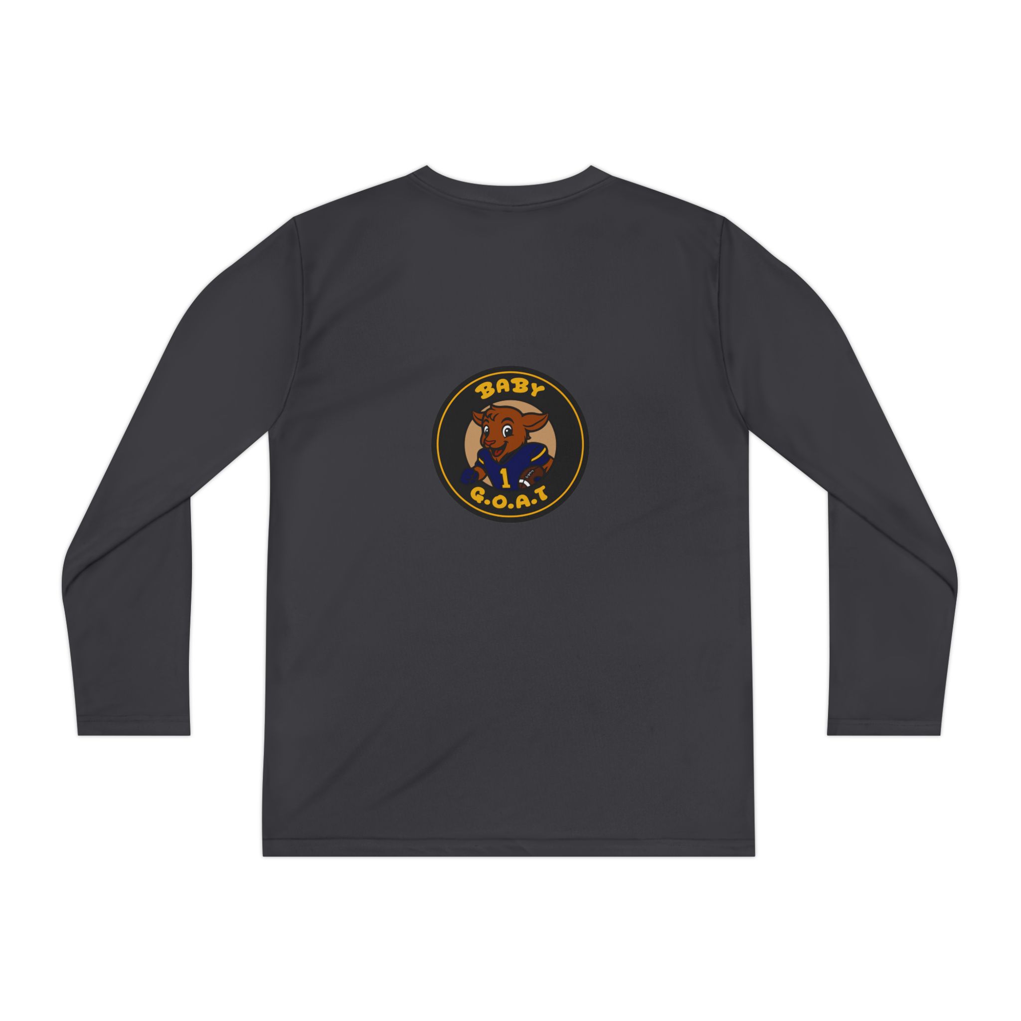 Davon The Touchdown Star Yello Background Youth Long Sleeve Tee — 'Baby G.O.A.T.' Goat Logo Athletic Shirt - Image 6