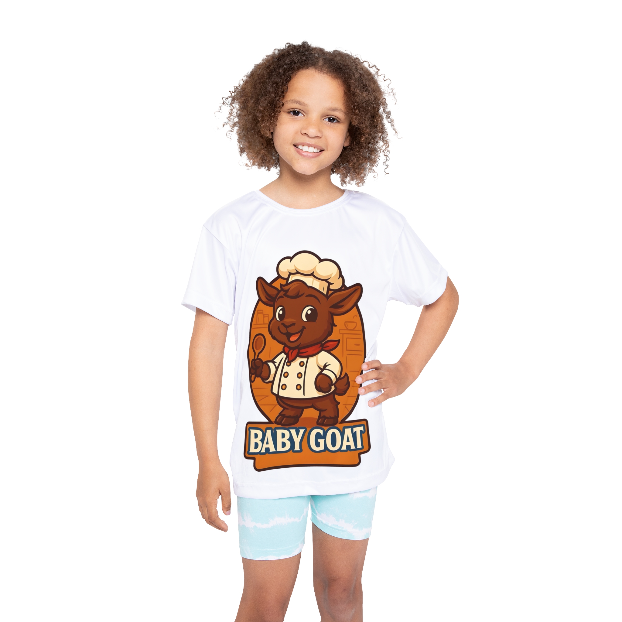 Kids Jersey — "Baby Goat" Cartoon Chef Graphic Sports Tee - Image 4