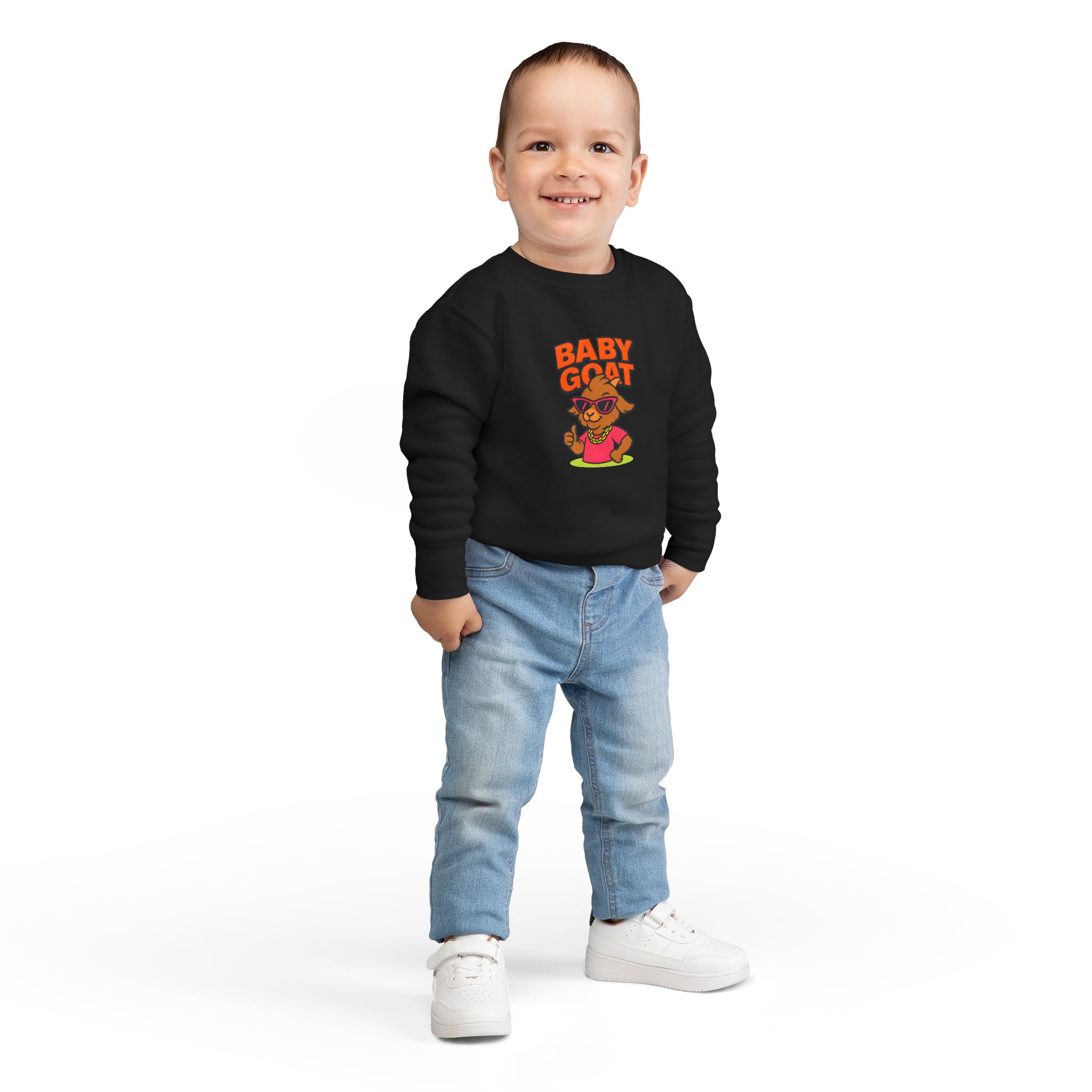 Skye the Style Queen Baby Goat Toddler Sweatshirt — Cute Cartoon Kid’s Pullover - Image 8