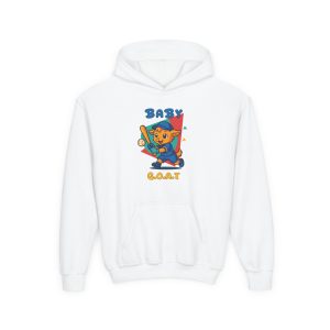 Barry the Slugger  Youth Hoodie – "Baby G.O.A.T." Cute Skate Cat Kids Pullover