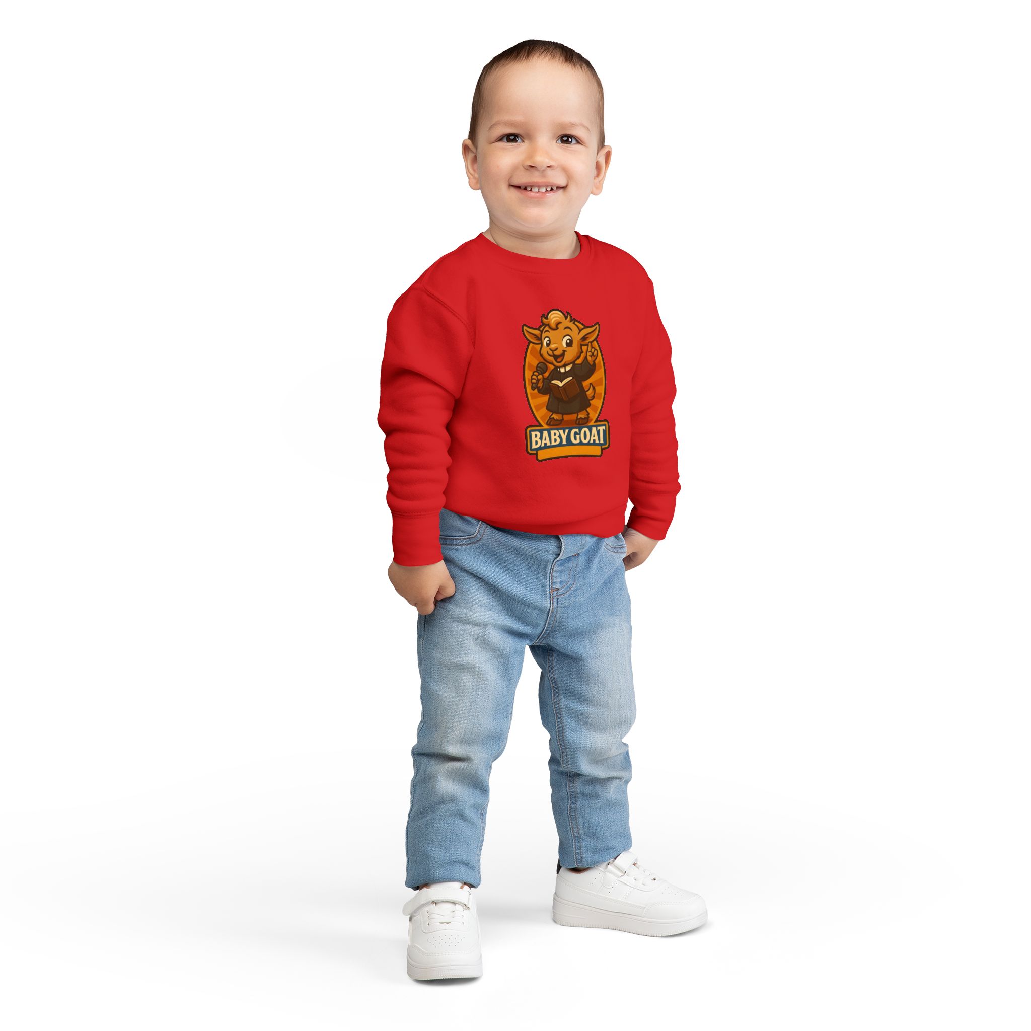 Baby Goat Toddler Sweatshirt — Cute Cartoon Goat Graphic Pullover - Image 16