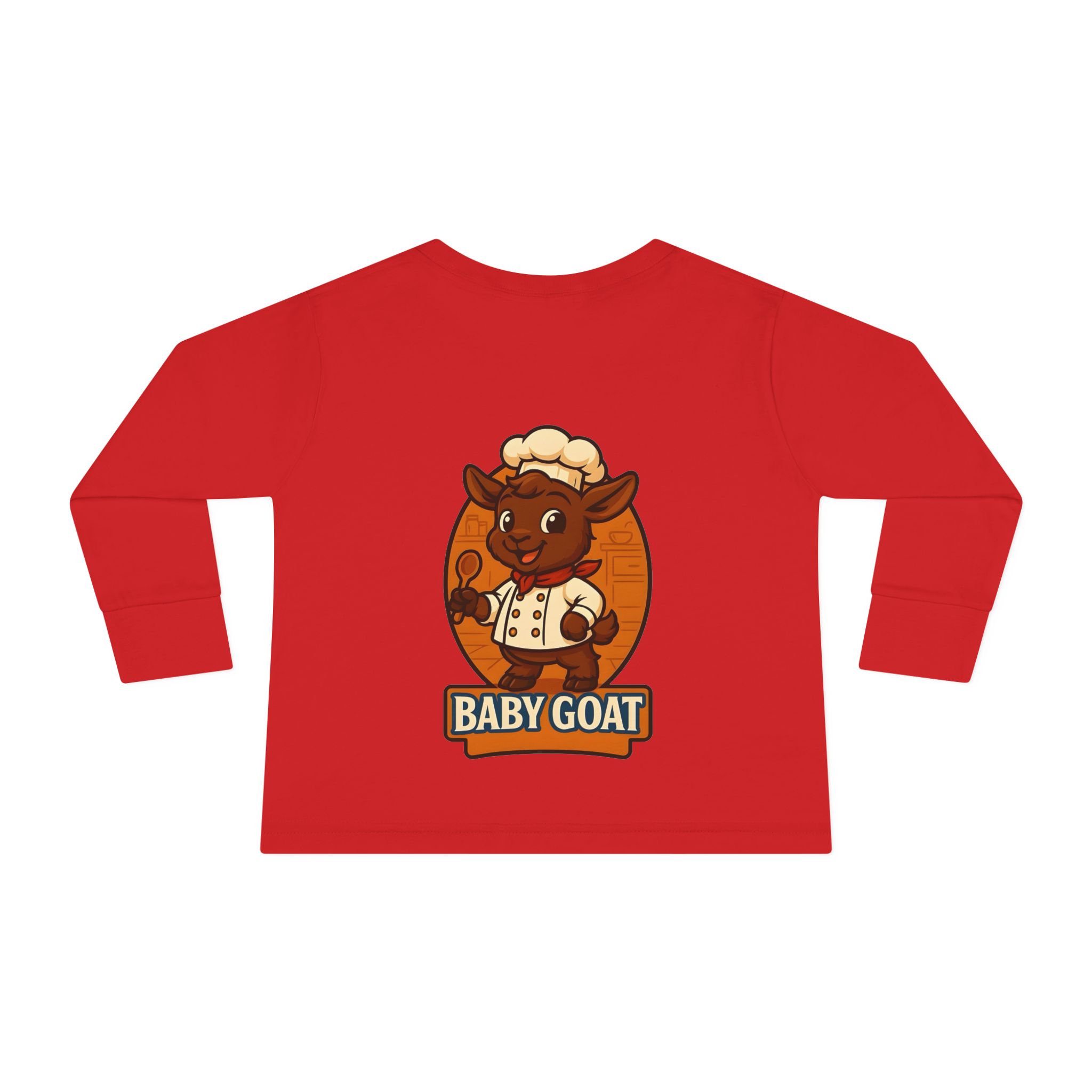 Charlie the Chef Toddler Tee — Cute 'Baby Goat' Cartoon Chef Long Sleeve Shirt - Image 14
