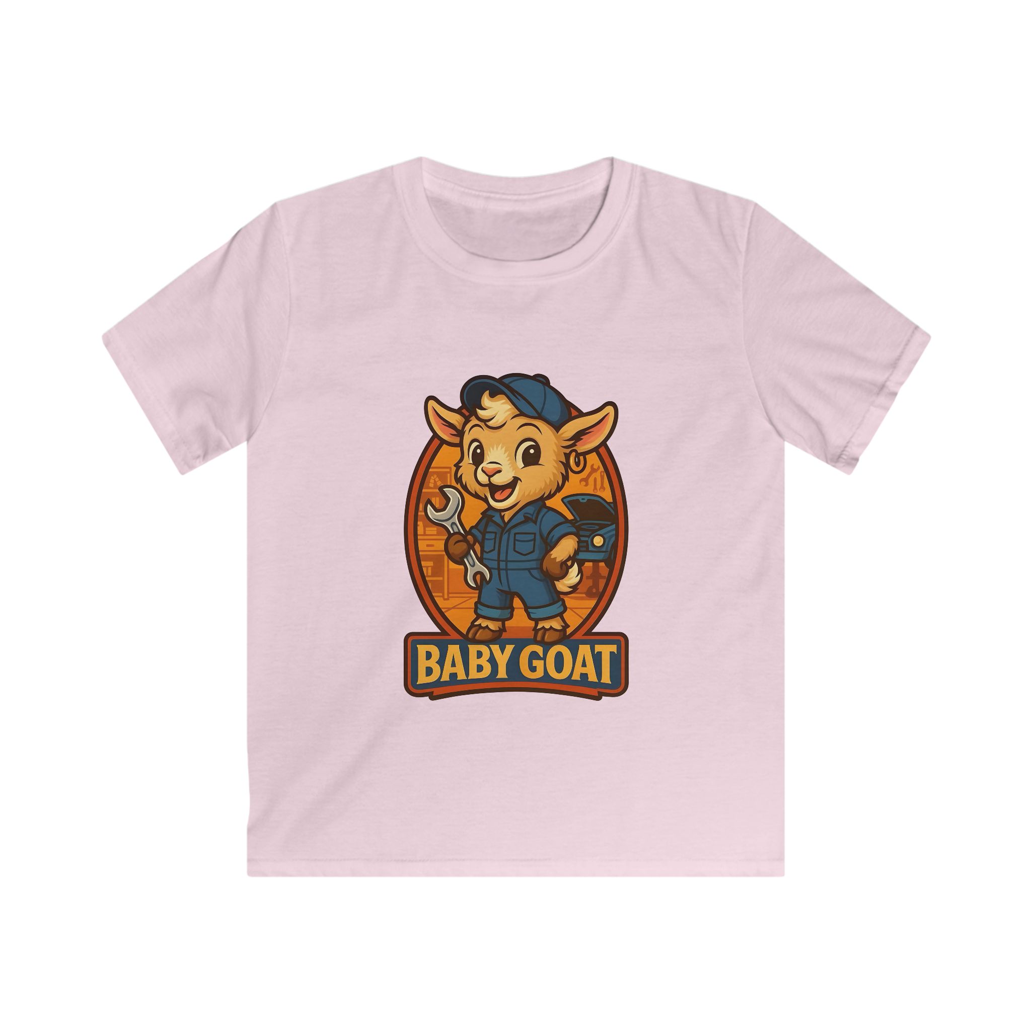 Ollie the Auto Helper Baby Goat Kids T-Shirt — Cute Mechanic Cartoon Tee for Toddlers - Image 5