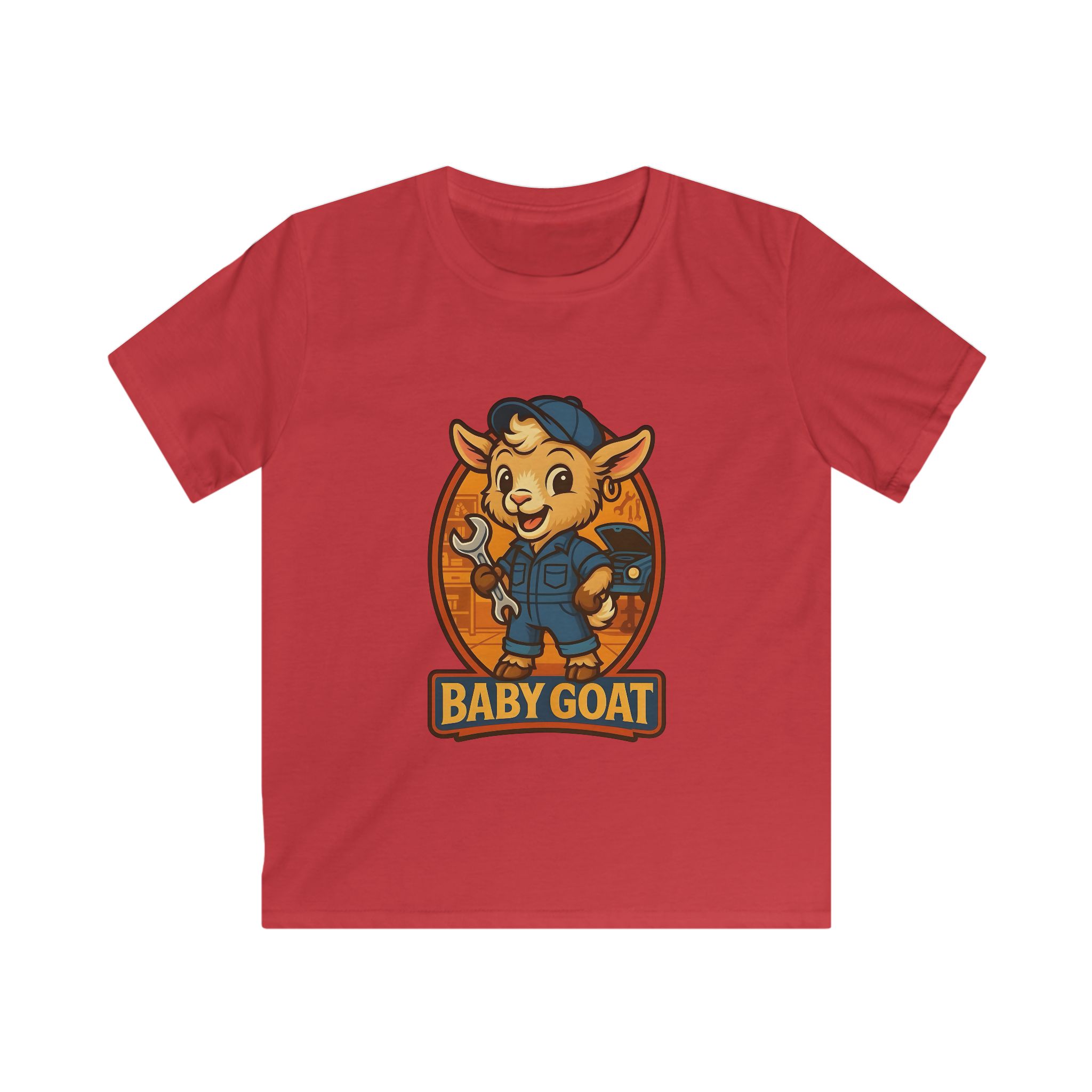 Ollie the Auto Helper Baby Goat Kids T-Shirt — Cute Mechanic Cartoon Tee for Toddlers - Image 7