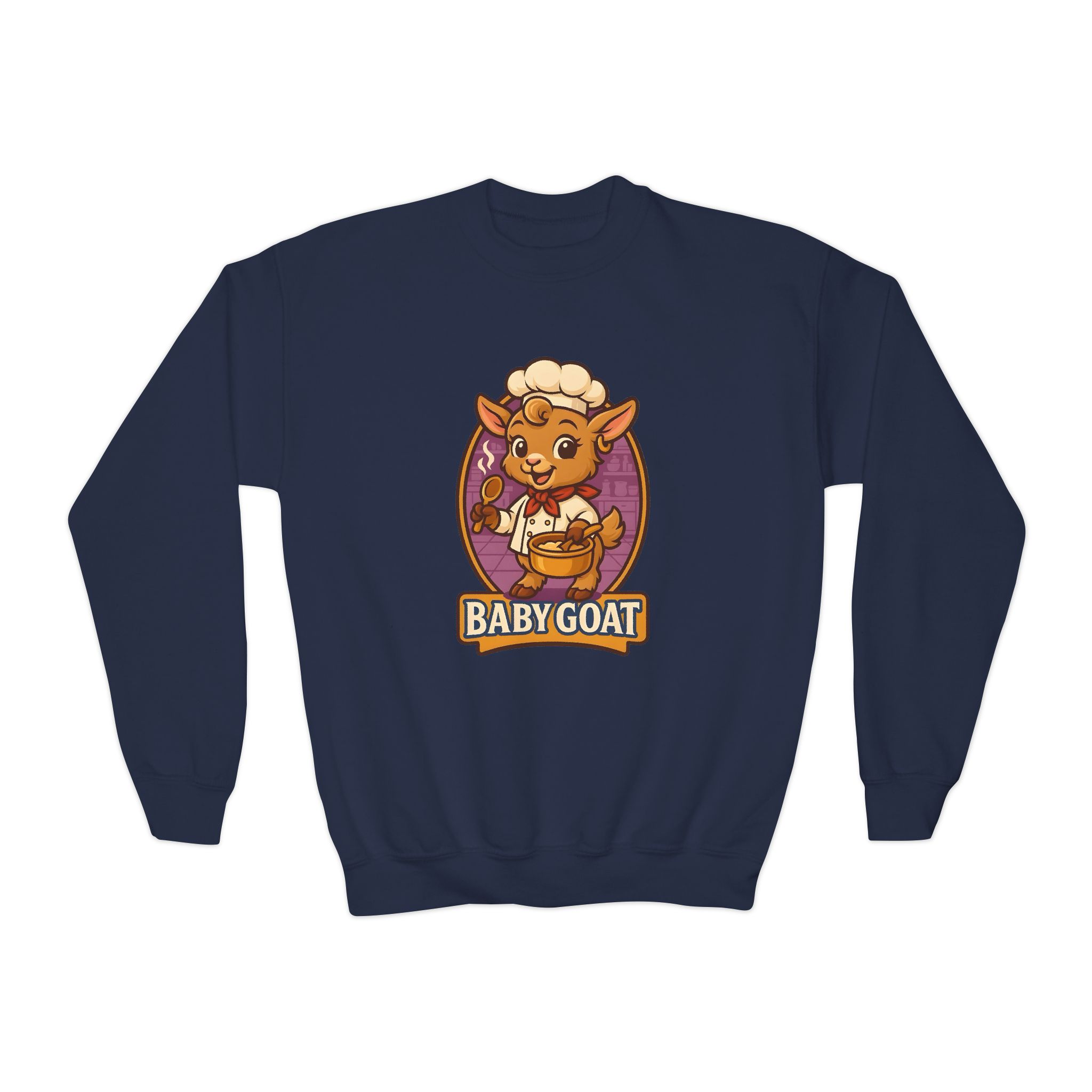 Youth Crewneck Sweatshirt — Cute 'Baby Goat' Cartoon Graphic for Kids - Image 17